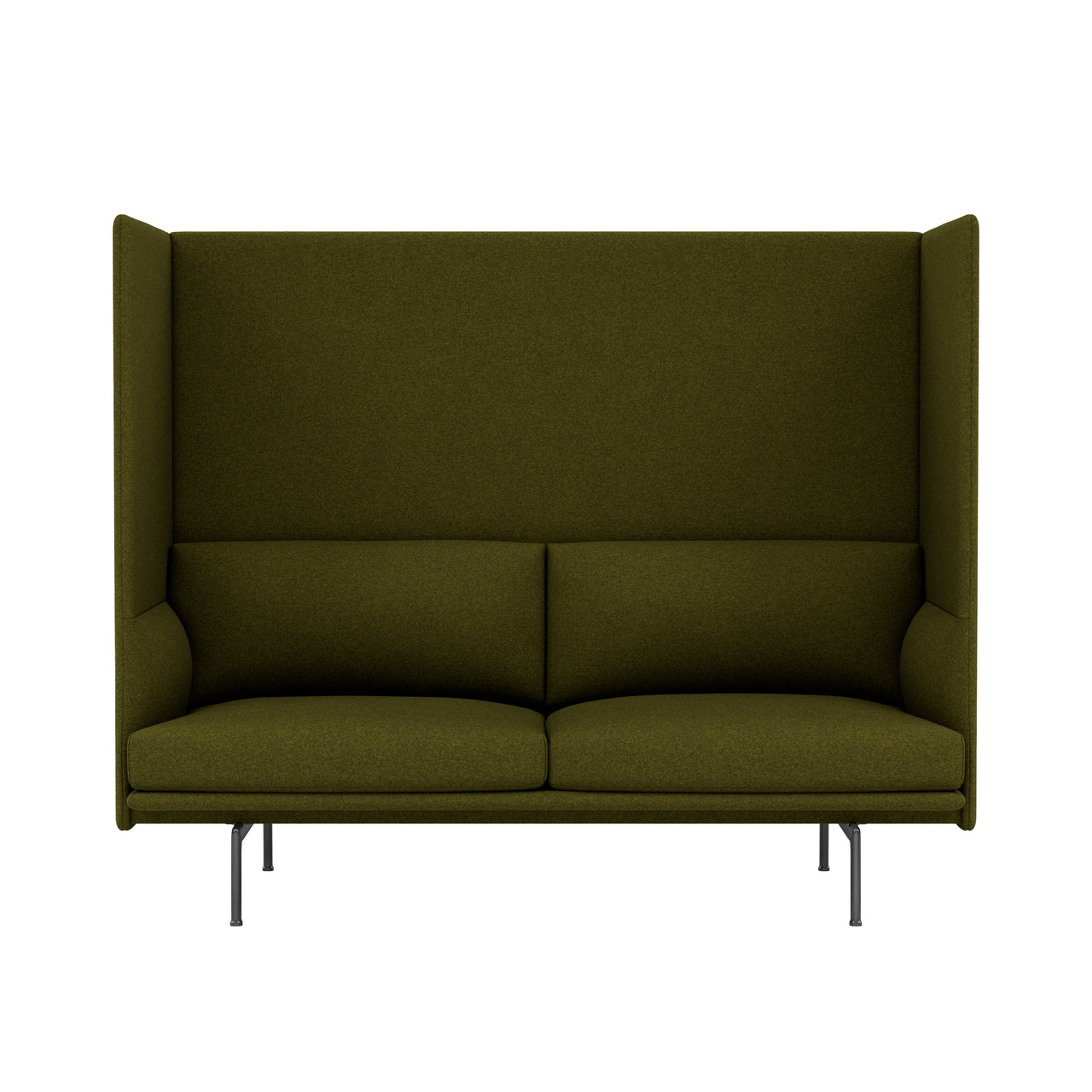 Outline Highback 2-Seater Sofa: Large + Low + Black