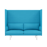 Outline Highback 2-Seater Sofa: Large + Low + Polished Aluminum