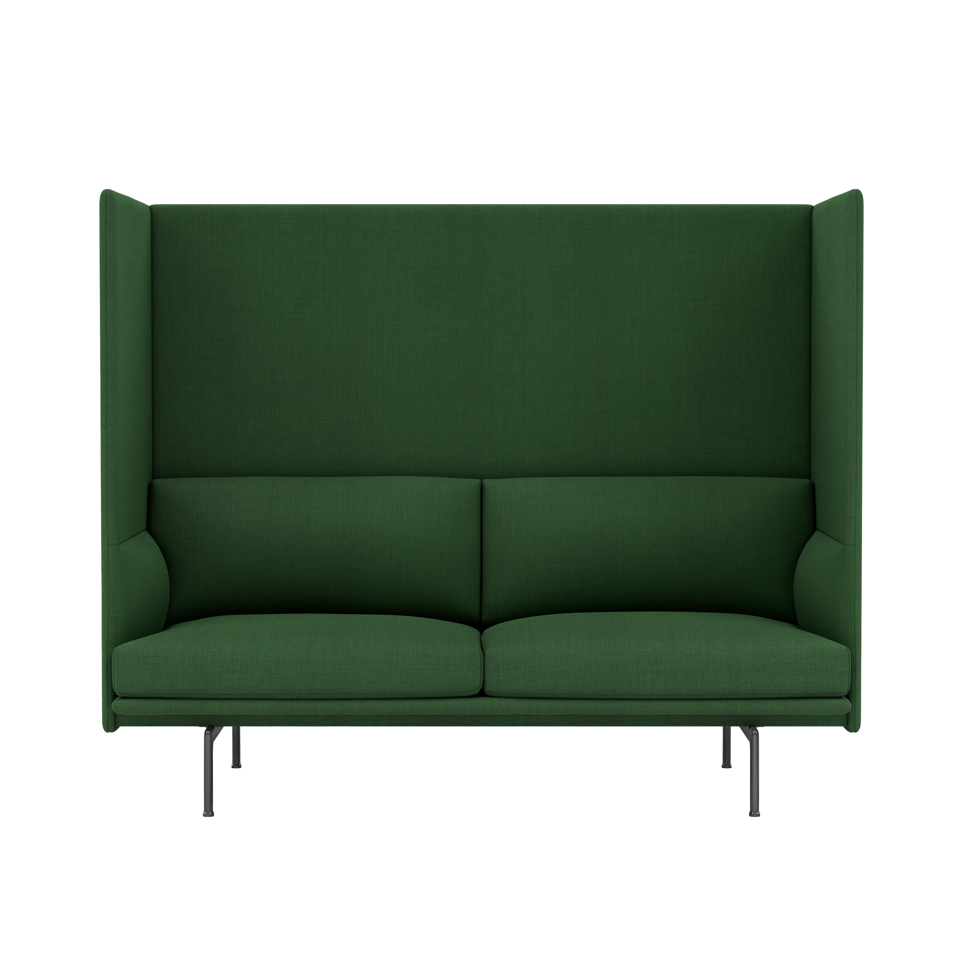 Outline Highback 2-Seater Sofa: Large + Low + Black