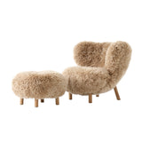 Petra Lounge Chair VB3 + Pouf ATD1: Oiled Oak + Sheepskin Honey
