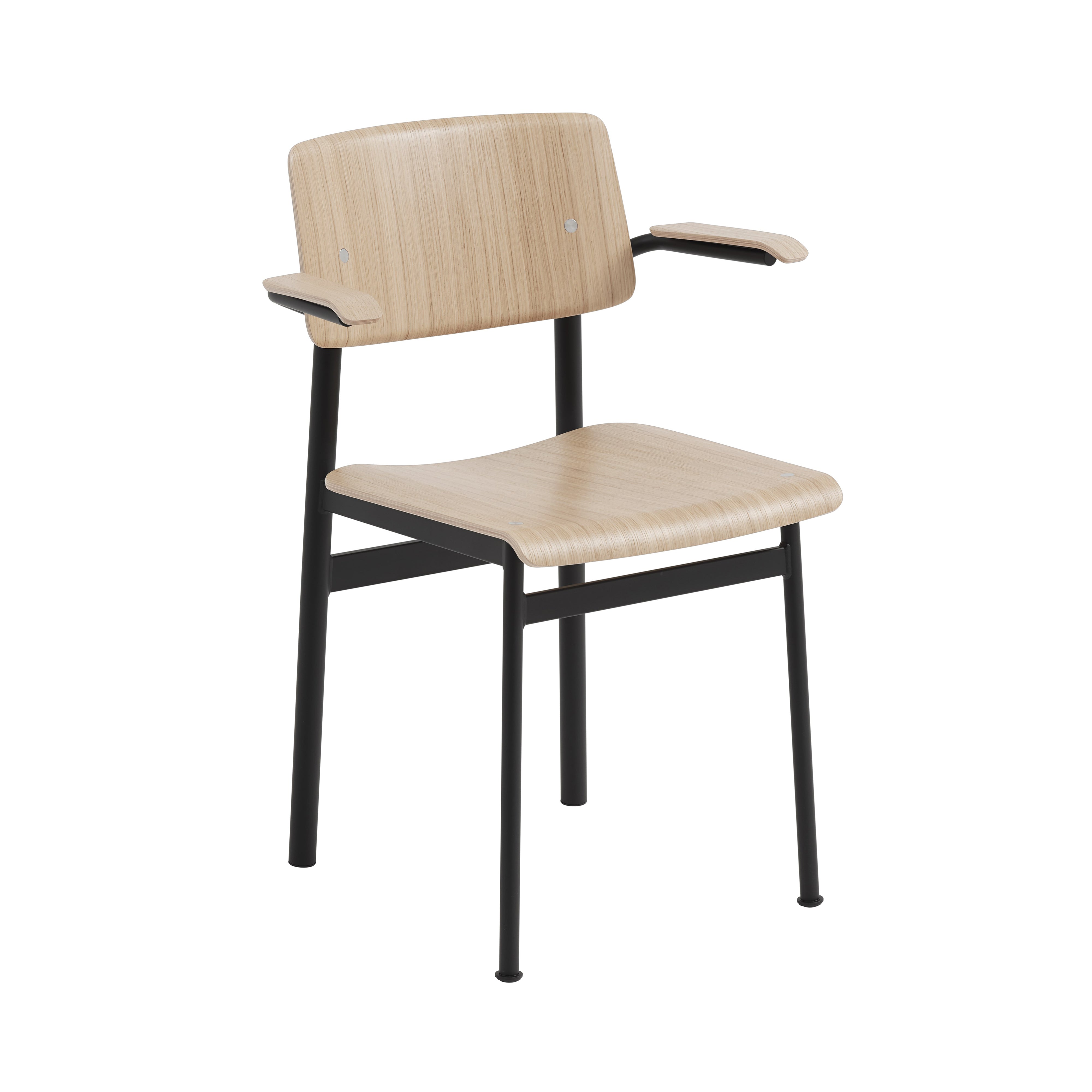 Loft Chair with Armrest: Oak + Black