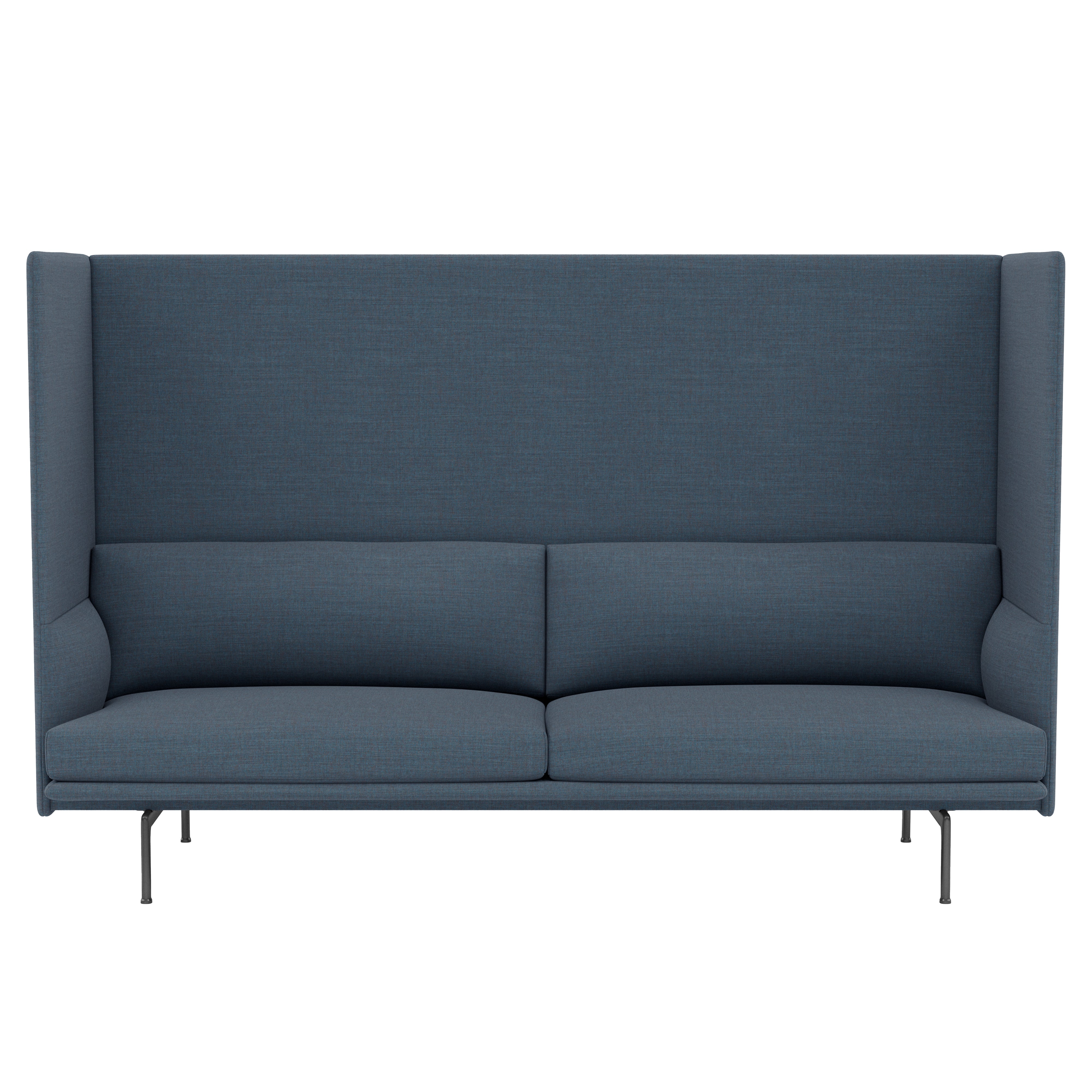 Outline Highback 3-Seater Sofa: Large + Low + Black