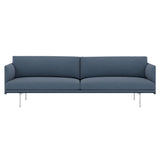 Outline Studio Sofa: Polished Aluminum + Low + Large - 86.6