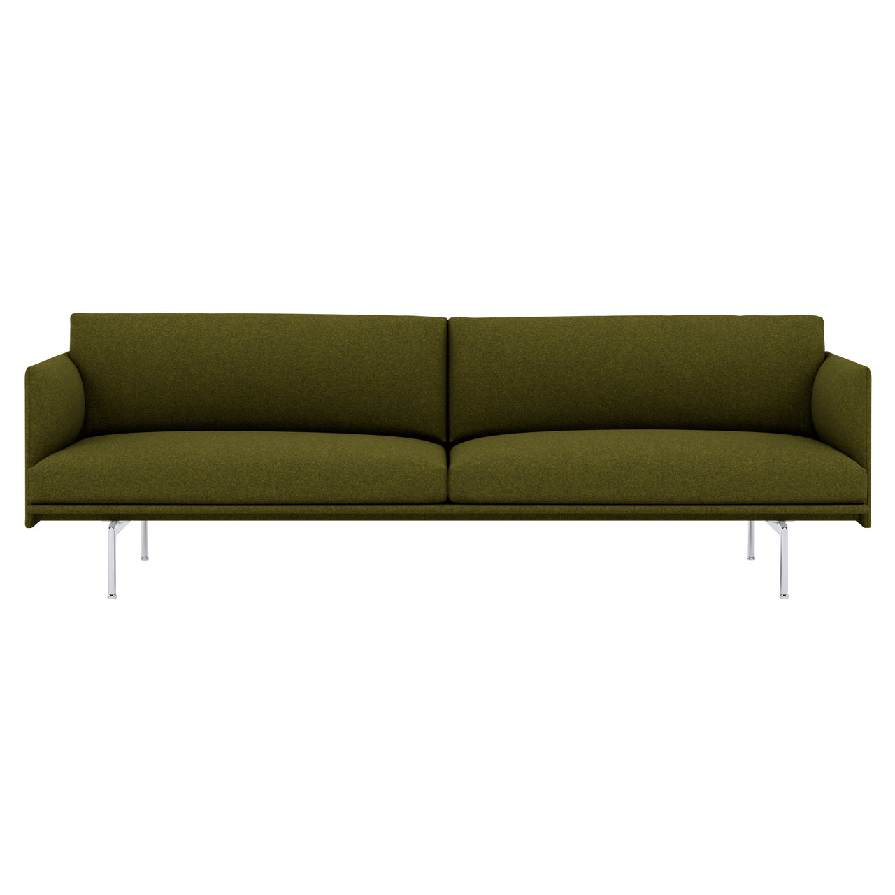 Outline Studio Sofa: Polished Aluminum + Low + Large - 86.6