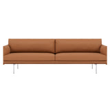 Outline Studio Sofa: Polished Aluminum + Low + Large - 86.6