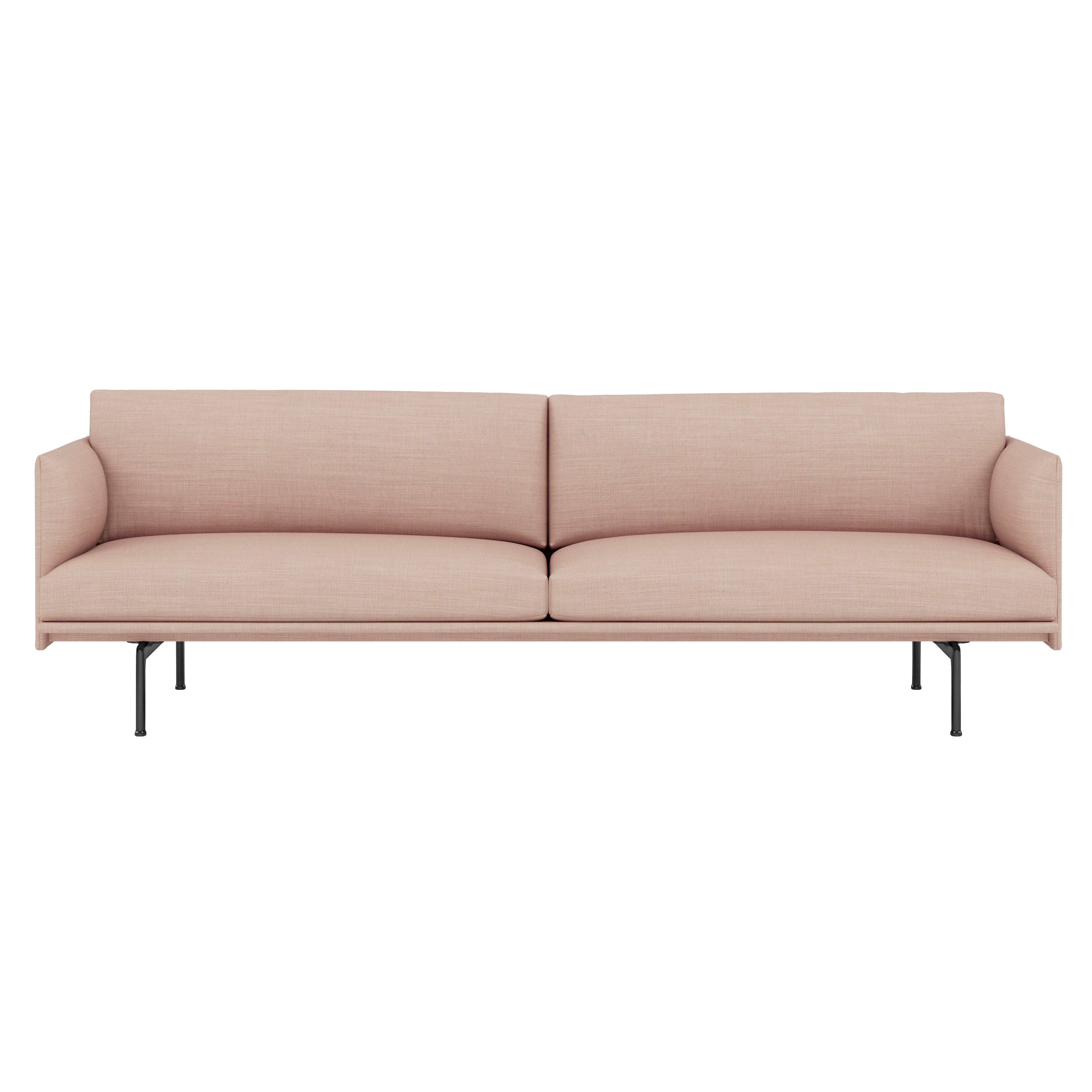 Outline Studio Sofa: Black + Low + Large - 86.6