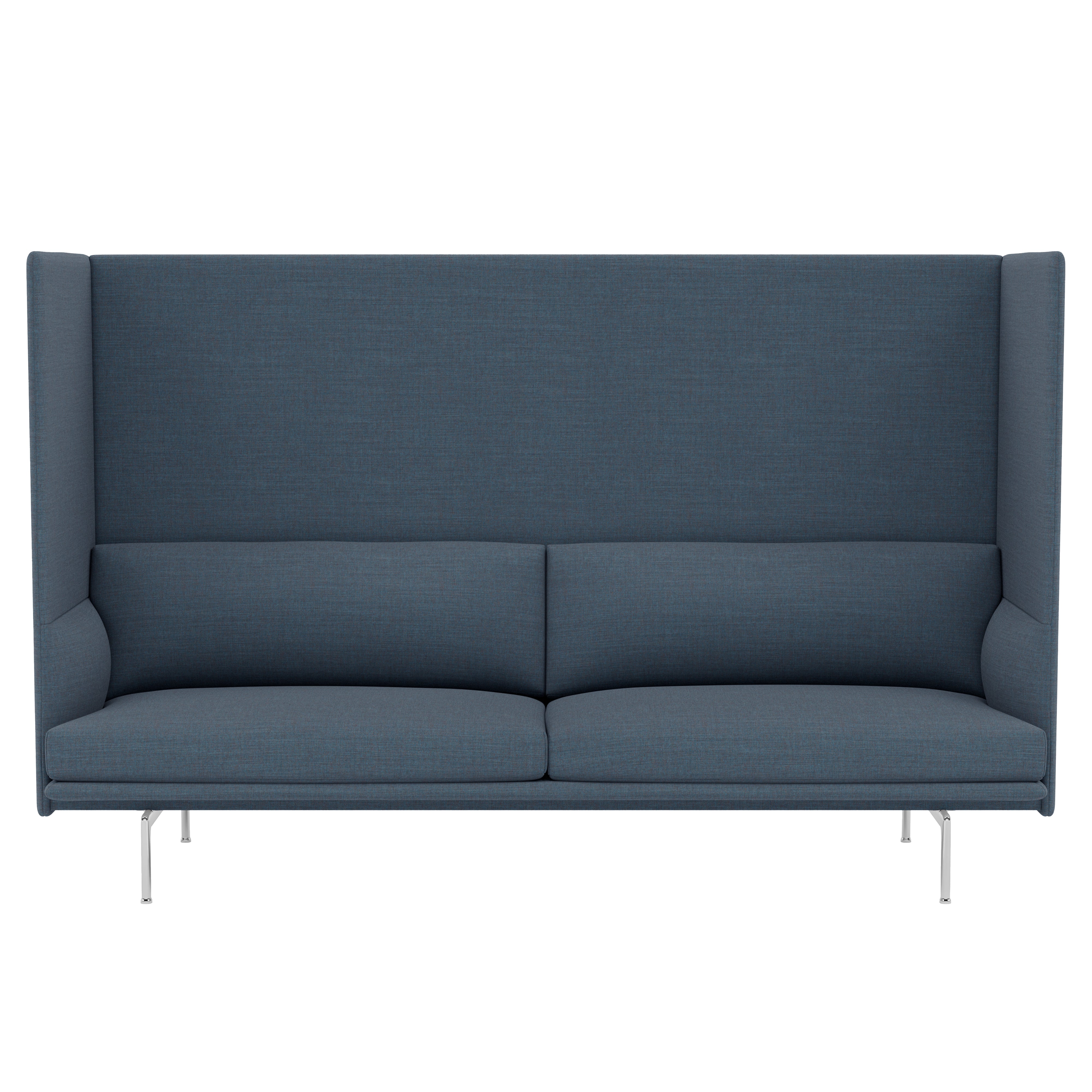 Outline Highback 3-Seater Sofa: Large + Low + Polished Aluminum