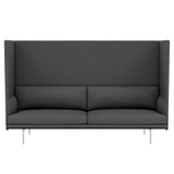 Outline Highback 3-Seater Sofa: Large + Low + Polished Aluminum