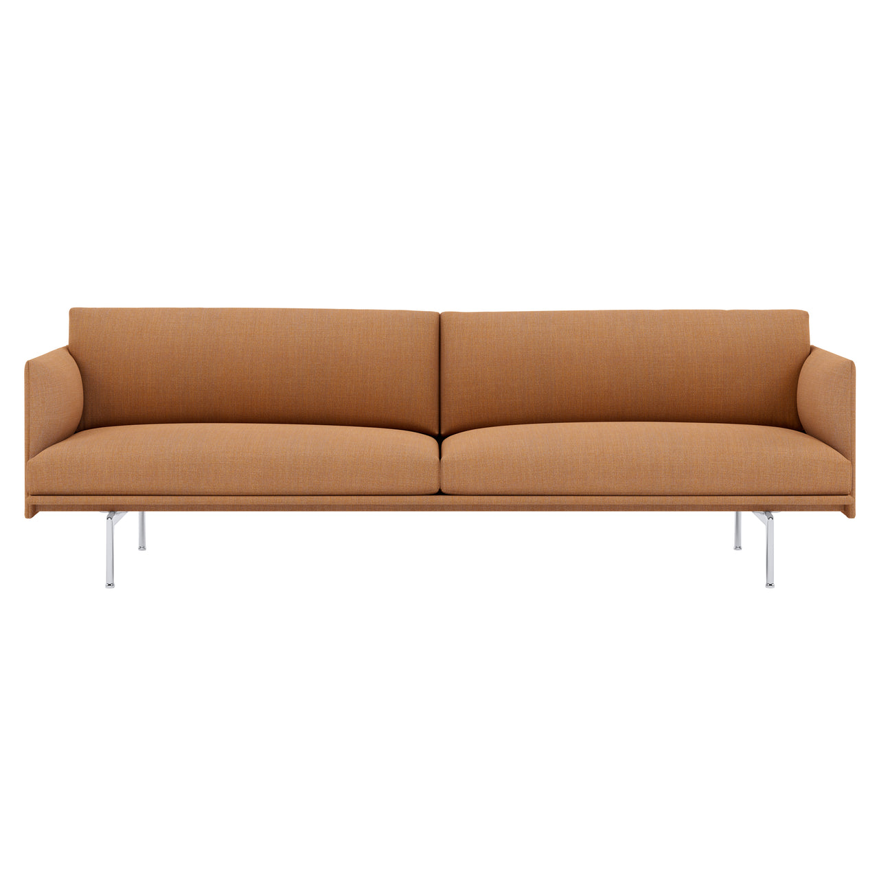 Outline Studio Sofa: Polished Aluminum + Low + Large - 86.6