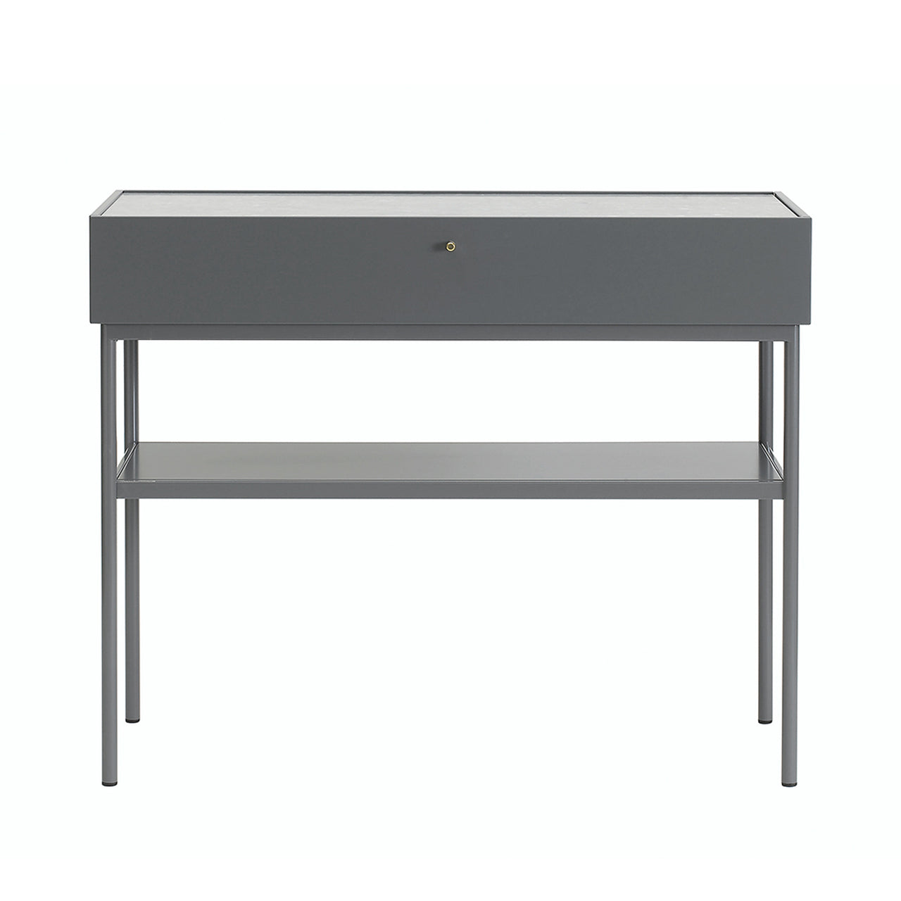 Luc Console 100: Elegant Grey Marble + Storm Grey