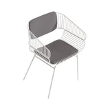 Trame Chair: White + Grey Cushion