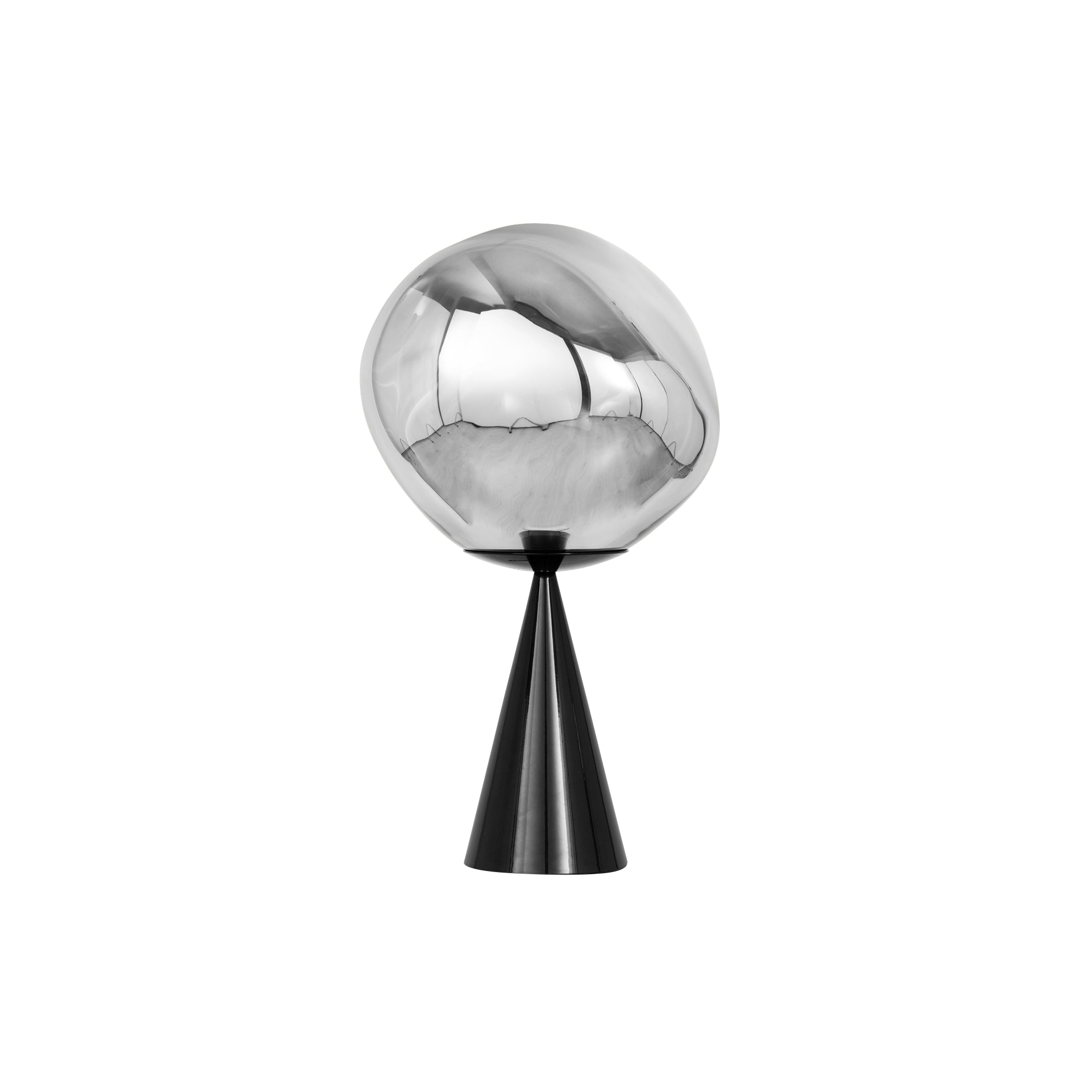 Melt Cone Fat Table Lamp: Silver