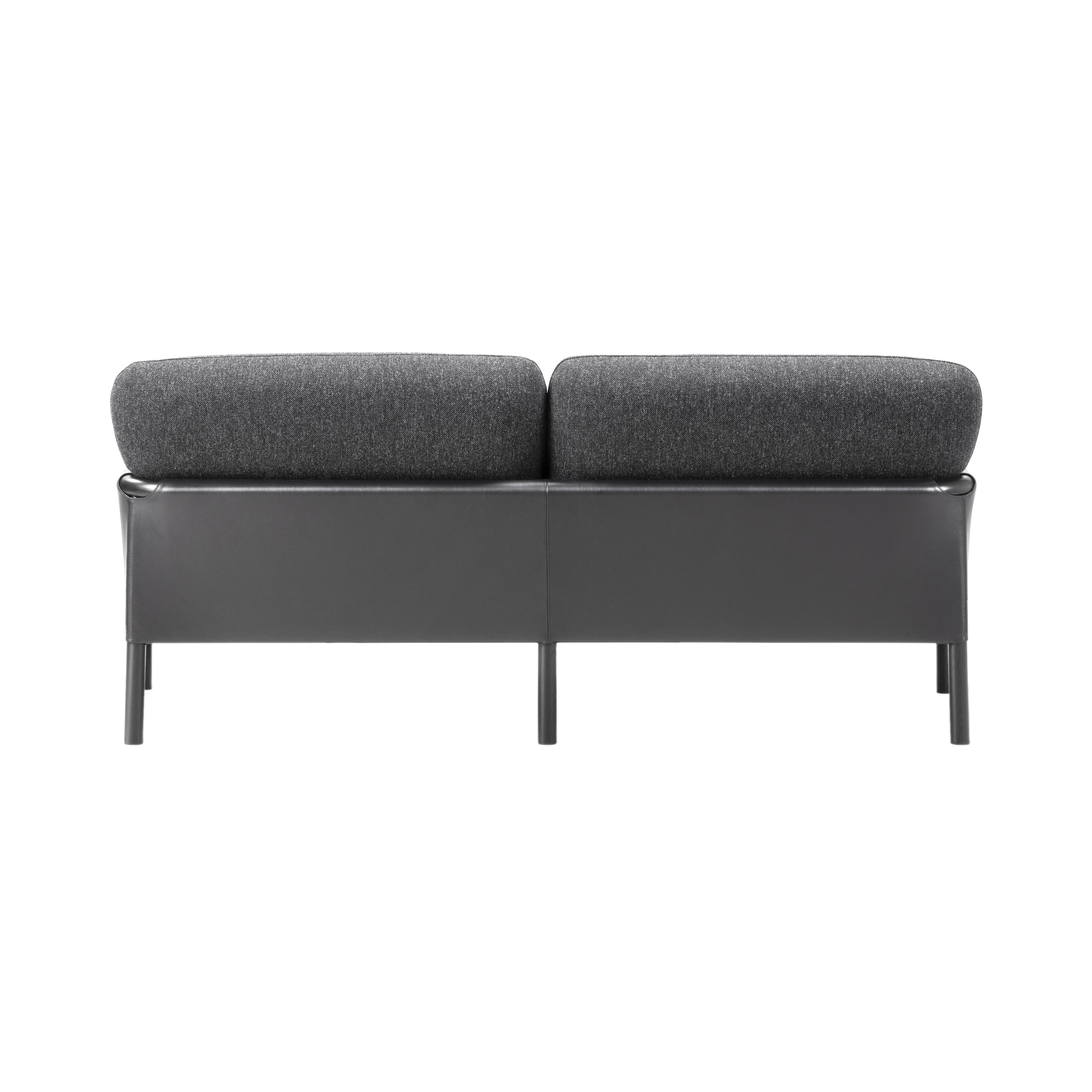 Savannah Sofa: 2 Seater + Black Lacquered Oak + Black