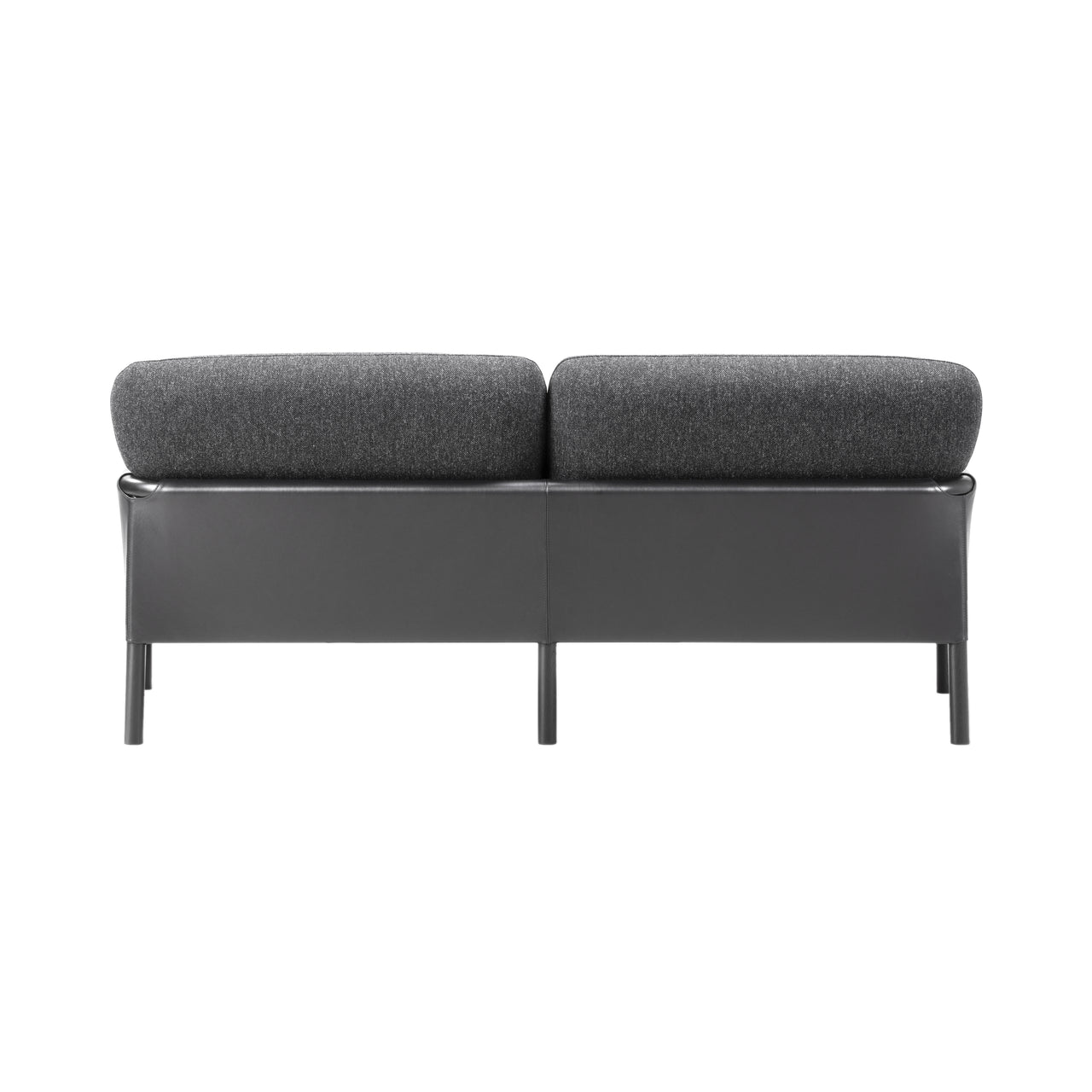 Savannah Sofa: 2 Seater + Black Lacquered Oak + Black