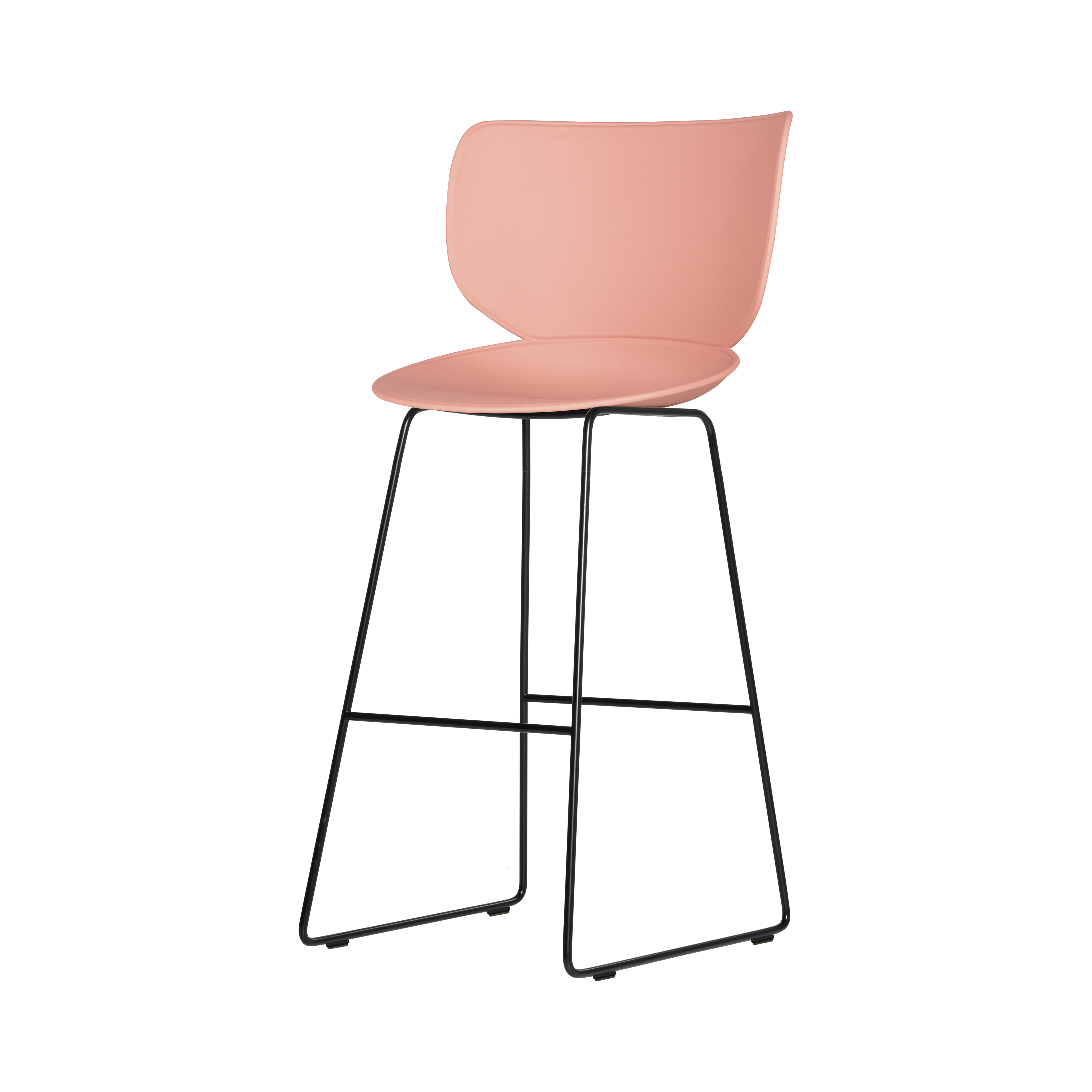 Hana Bar + Counter Stool: Set of 2 + Bar + Black + Dusty Pink