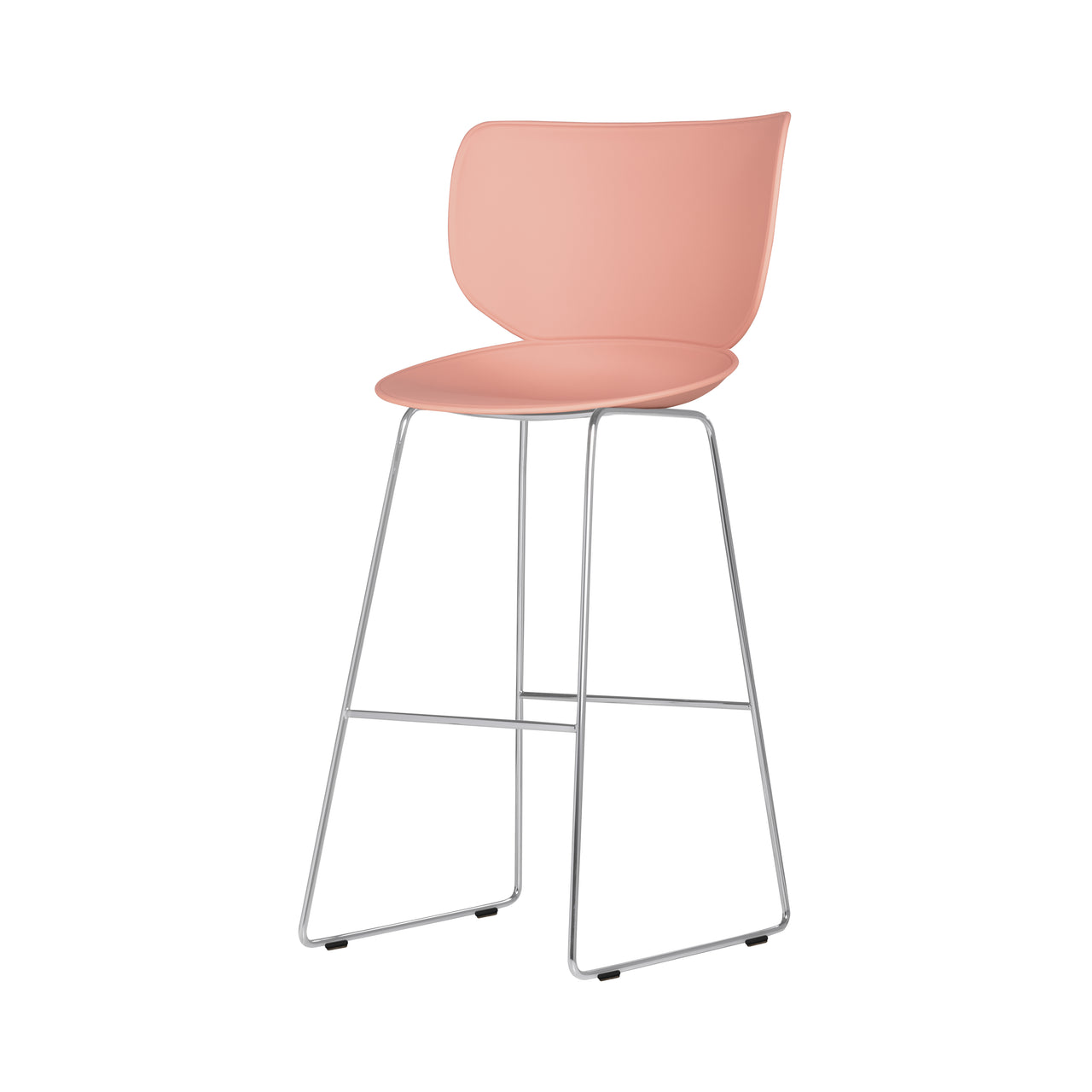 Hana Bar + Counter Stool: Set of 2 + Bar + Chrome +  Dusty Pink