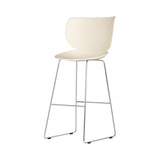 Hana Bar + Counter Stool: Set of 2 + Bar + Chrome + Oyster White