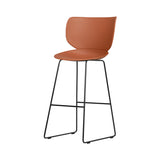 Hana Bar + Counter Stool: Set of 2 + Bar + Black + Terracotta