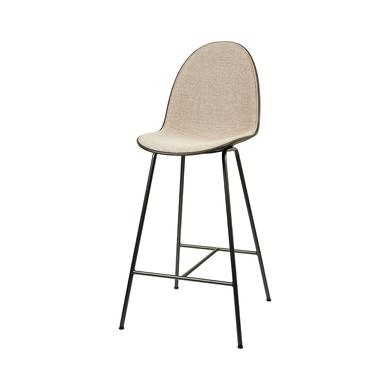 Eternity High Stool: Front Upholstered + Coffee Waste Black