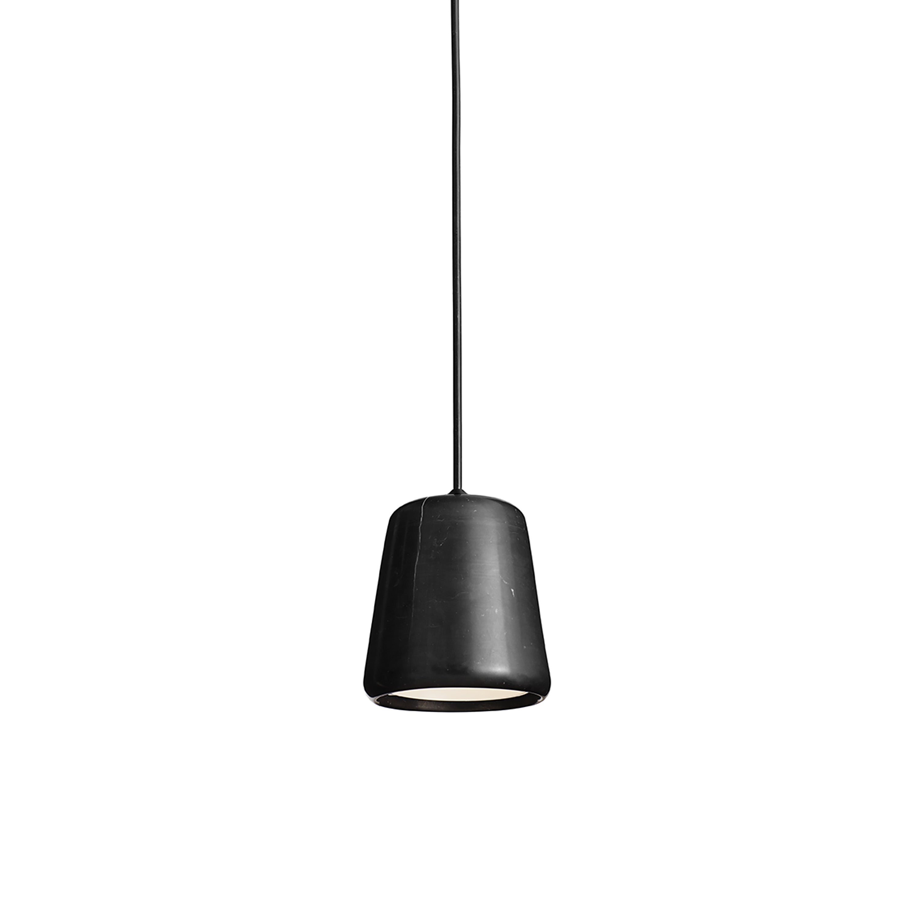 Material Pendant Light: Black Marble + Black