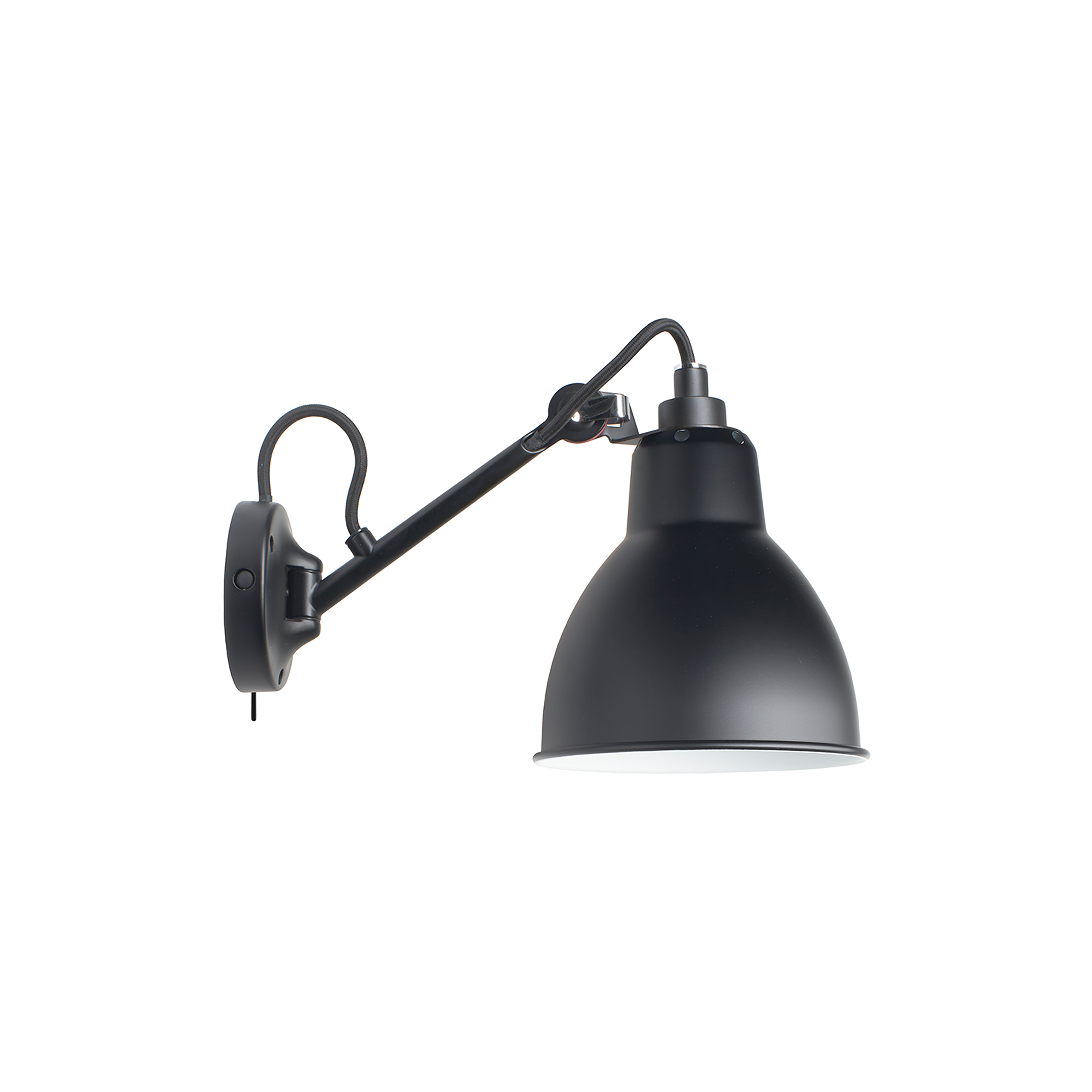 Lampe Gras N° 104 Wall Lamp: Black + With Switch