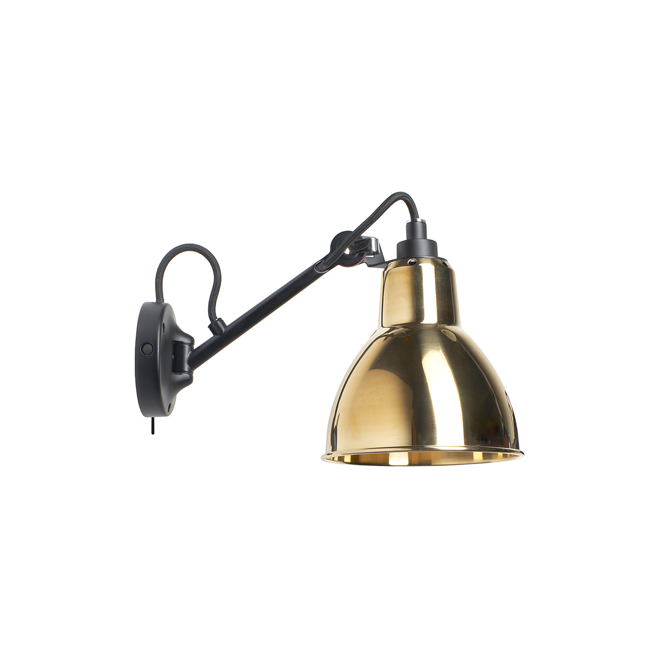 Lampe Gras N° 104 Wall Lamp: Brass + With Switch