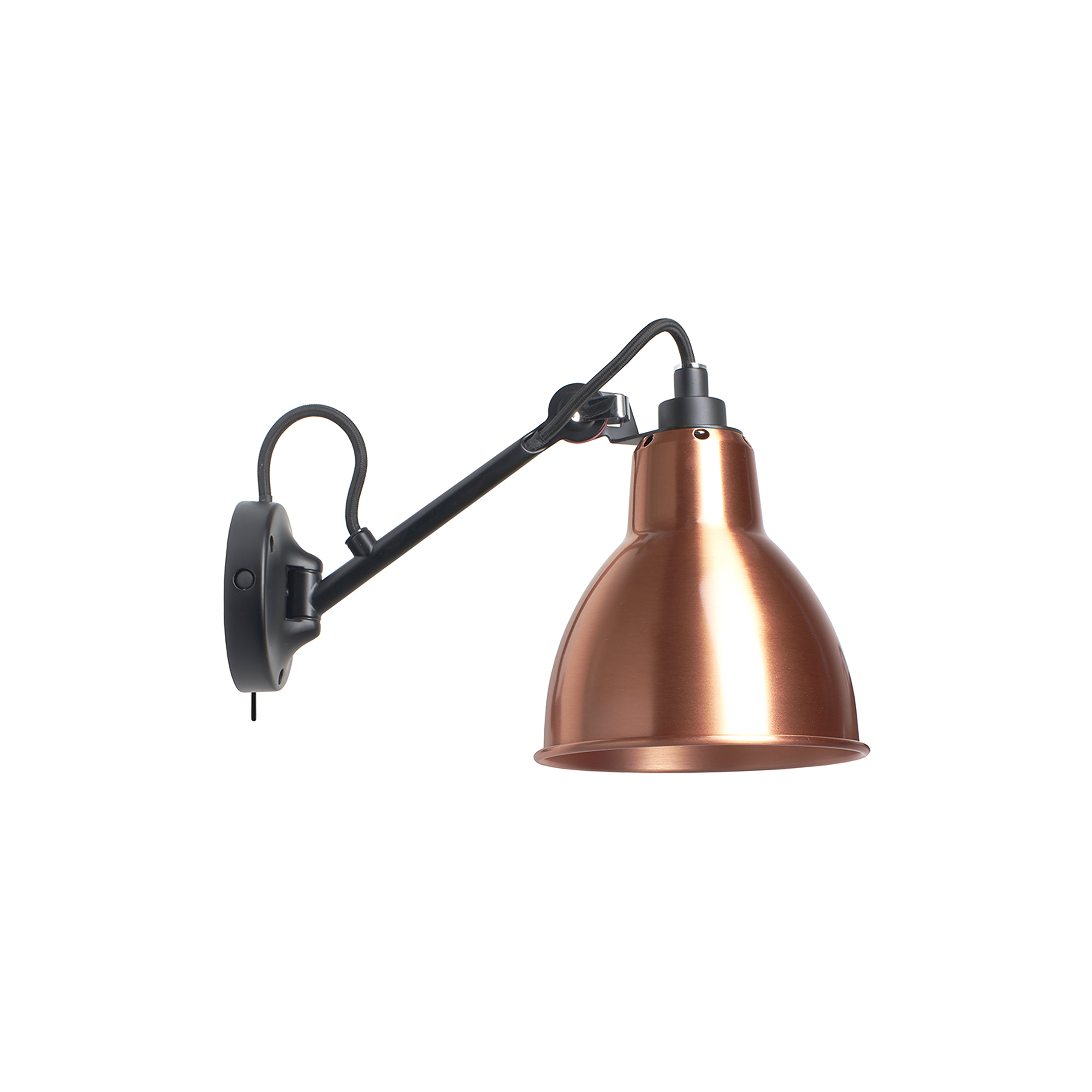 Lampe Gras N° 104 Wall Lamp: Copper + With Switch