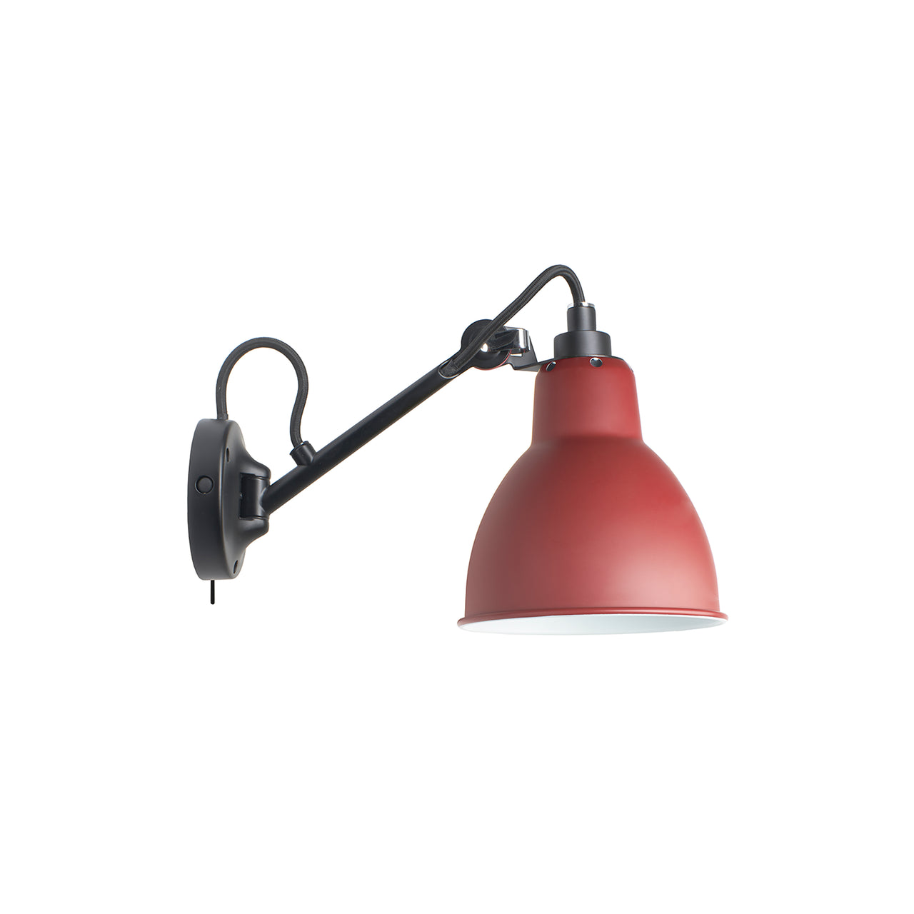 Lampe Gras N° 104 Wall Lamp: Red + With Switch