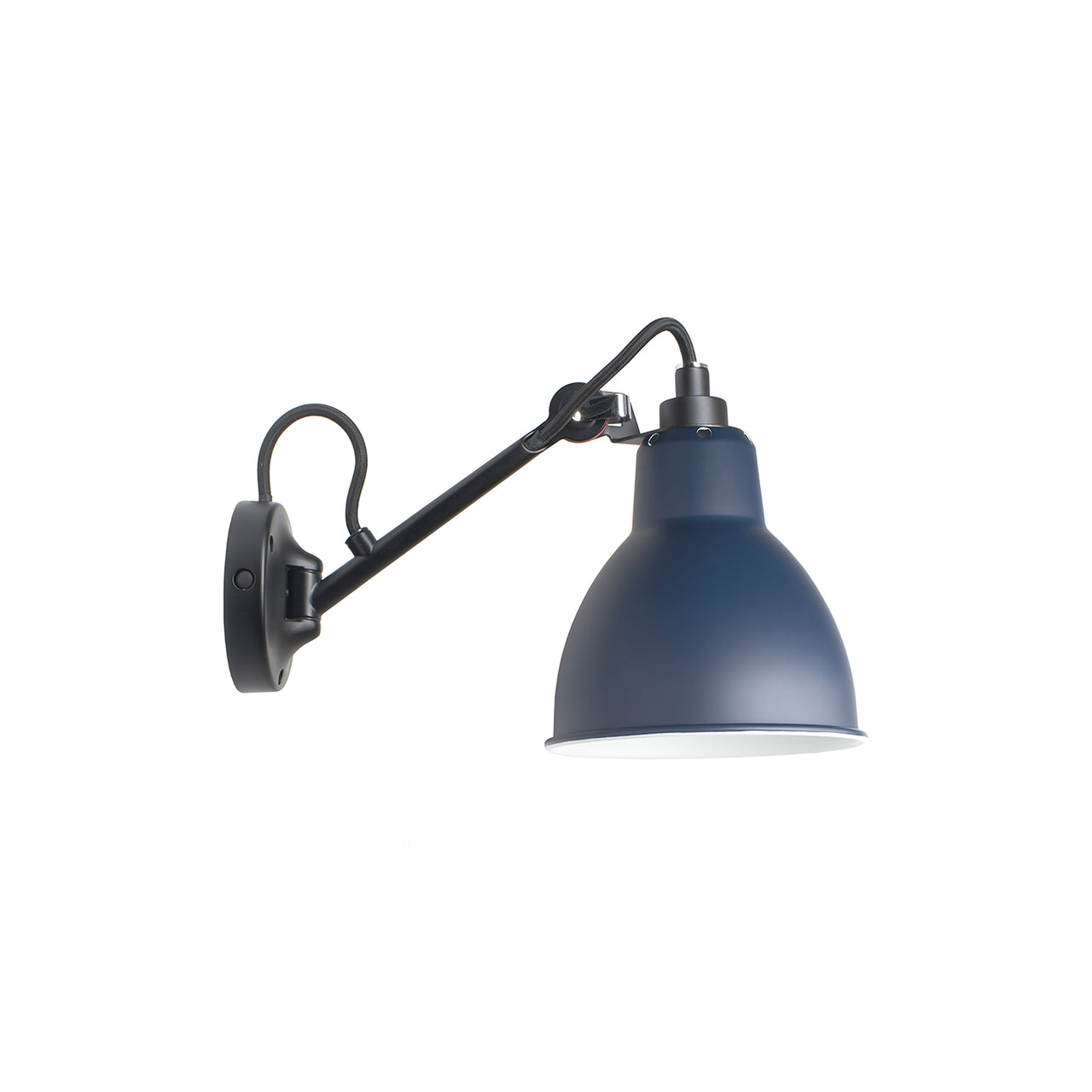 Lampe Gras N° 104 Wall Lamp: Blue + Without Switch