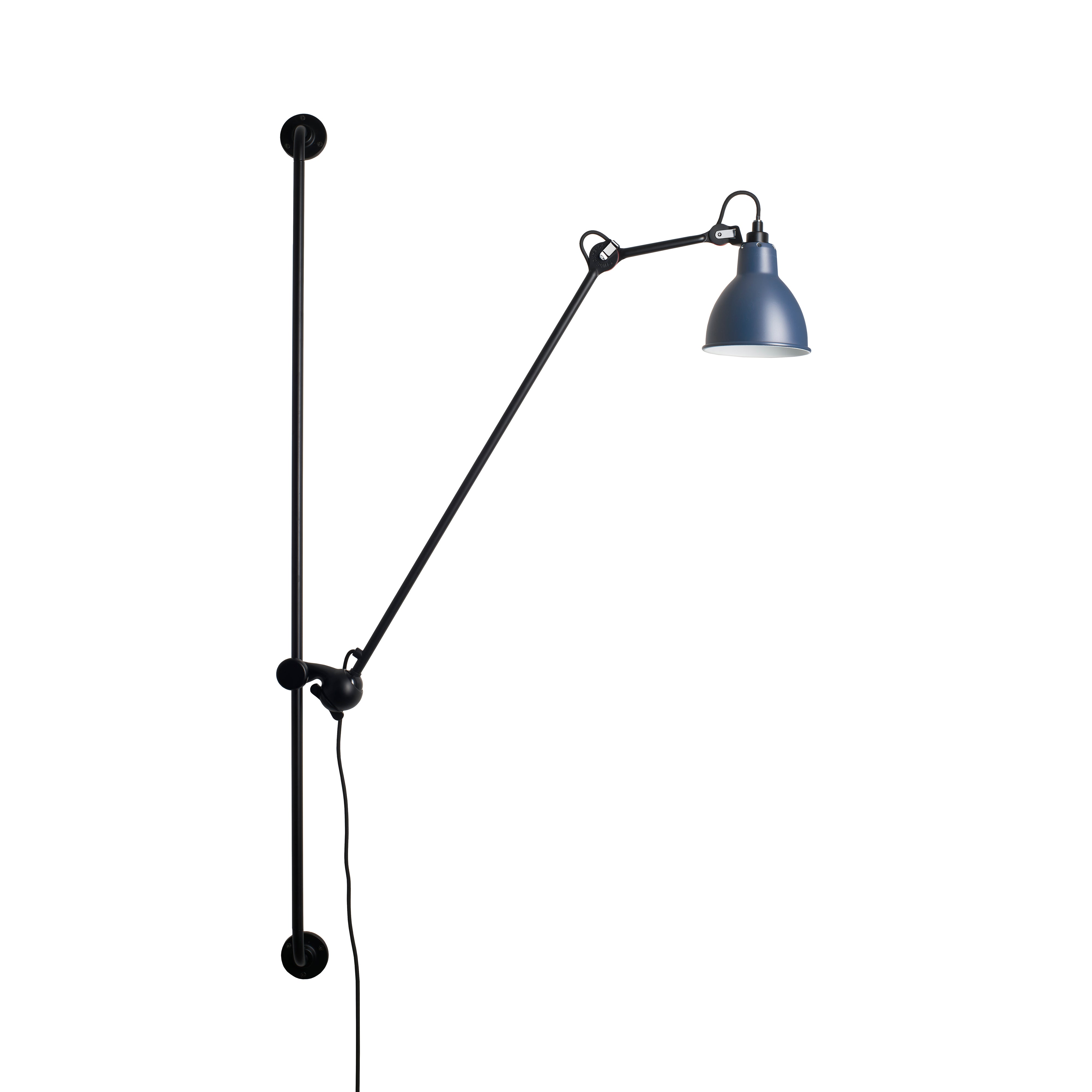 Lampe Gras N°214 Lamp: Blue + Round