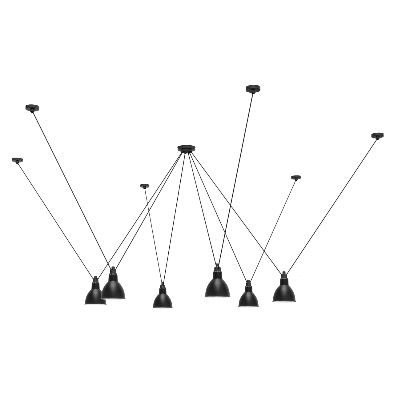 Les Acrobates N ° 326 Pendant Lamp: Large + Black + Round