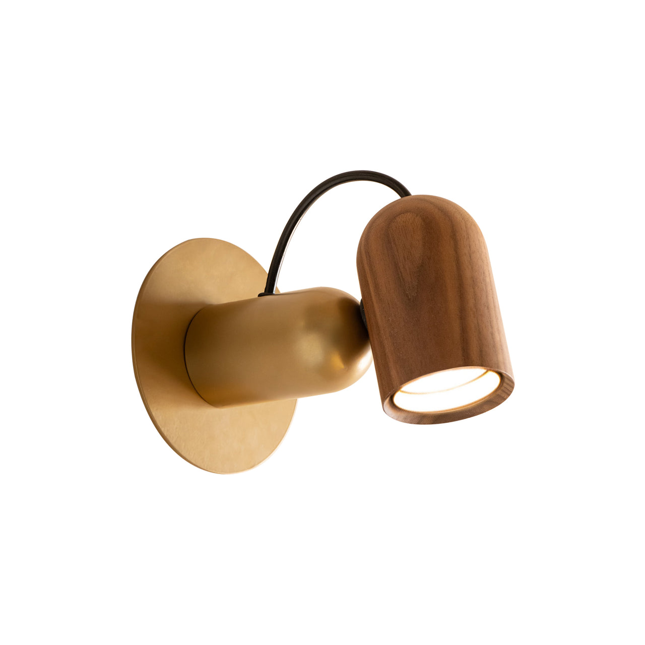 Onfa Wall Lamp: Walnut + Brass