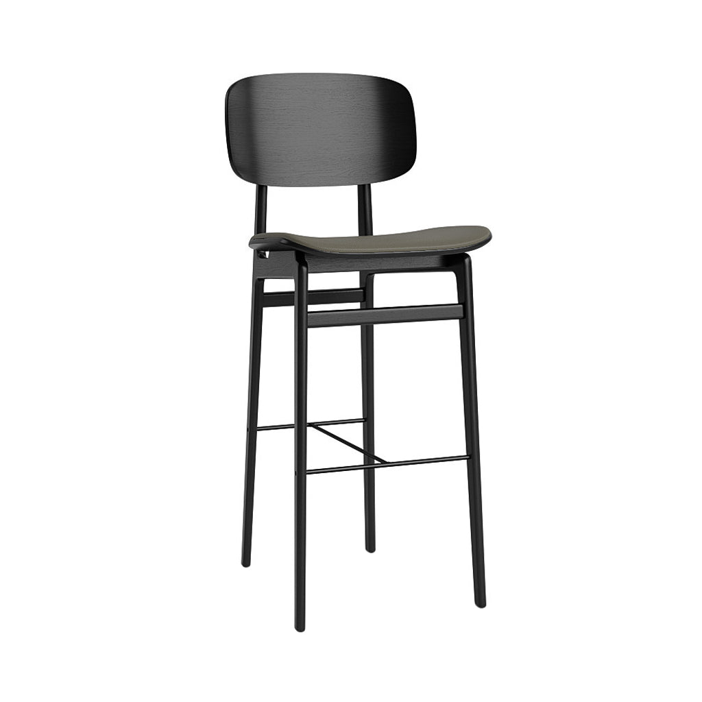 NY11 Bar + Counter Chair: Seat Upholstered + Bar + Black Oak