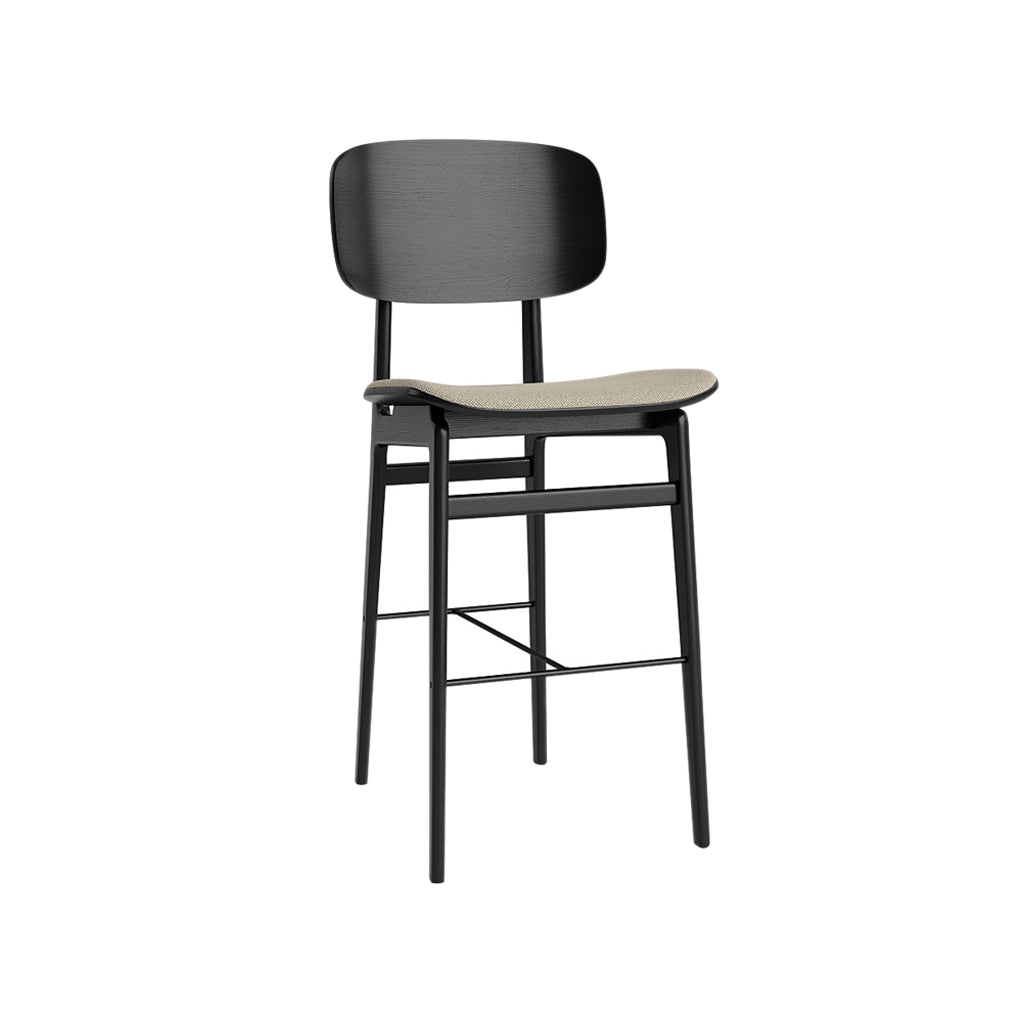 NY11 Bar + Counter Chair: Seat Upholstered + Counter + Black Oak