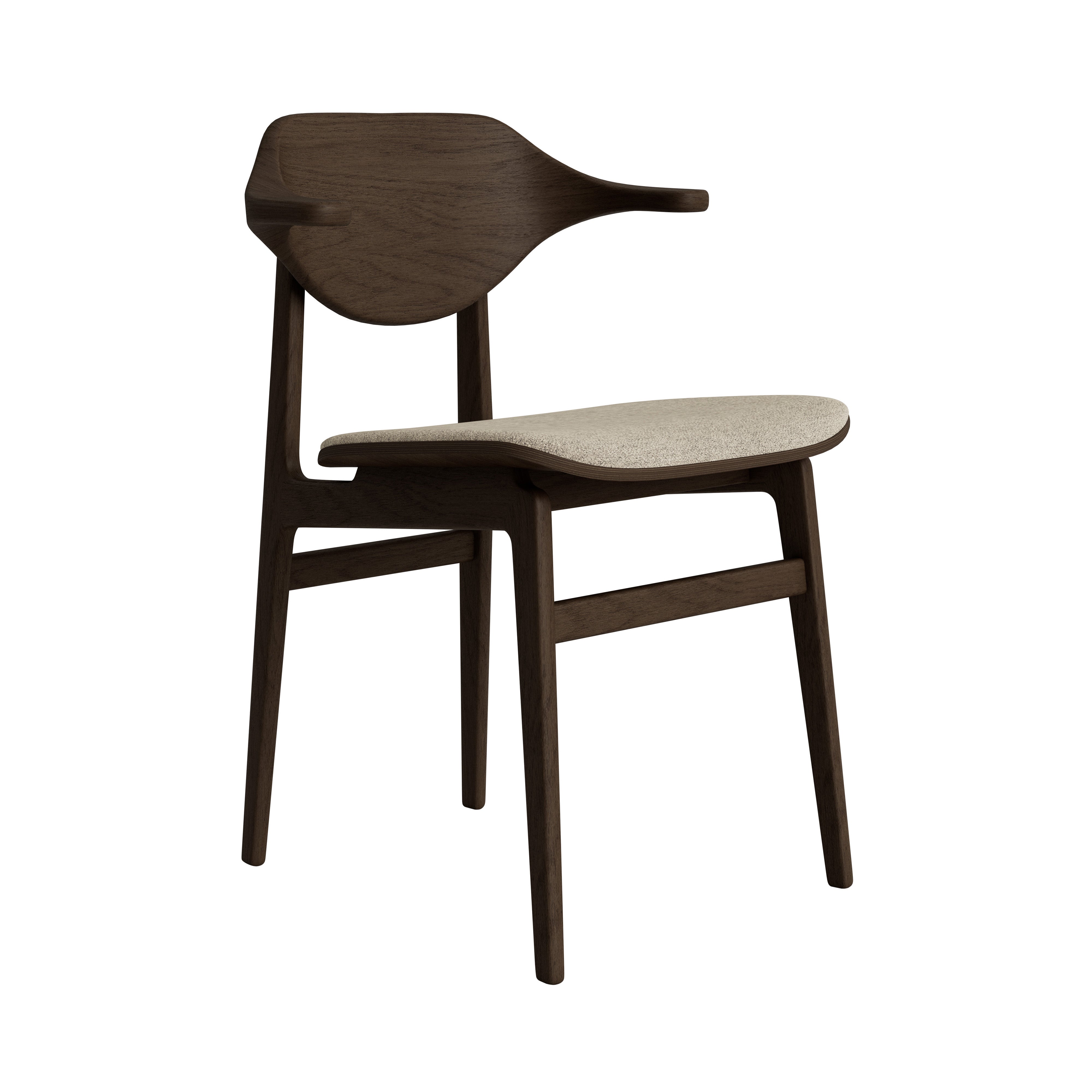 Bufala Chair: Seat Upholstered + Dark Smoked Oak