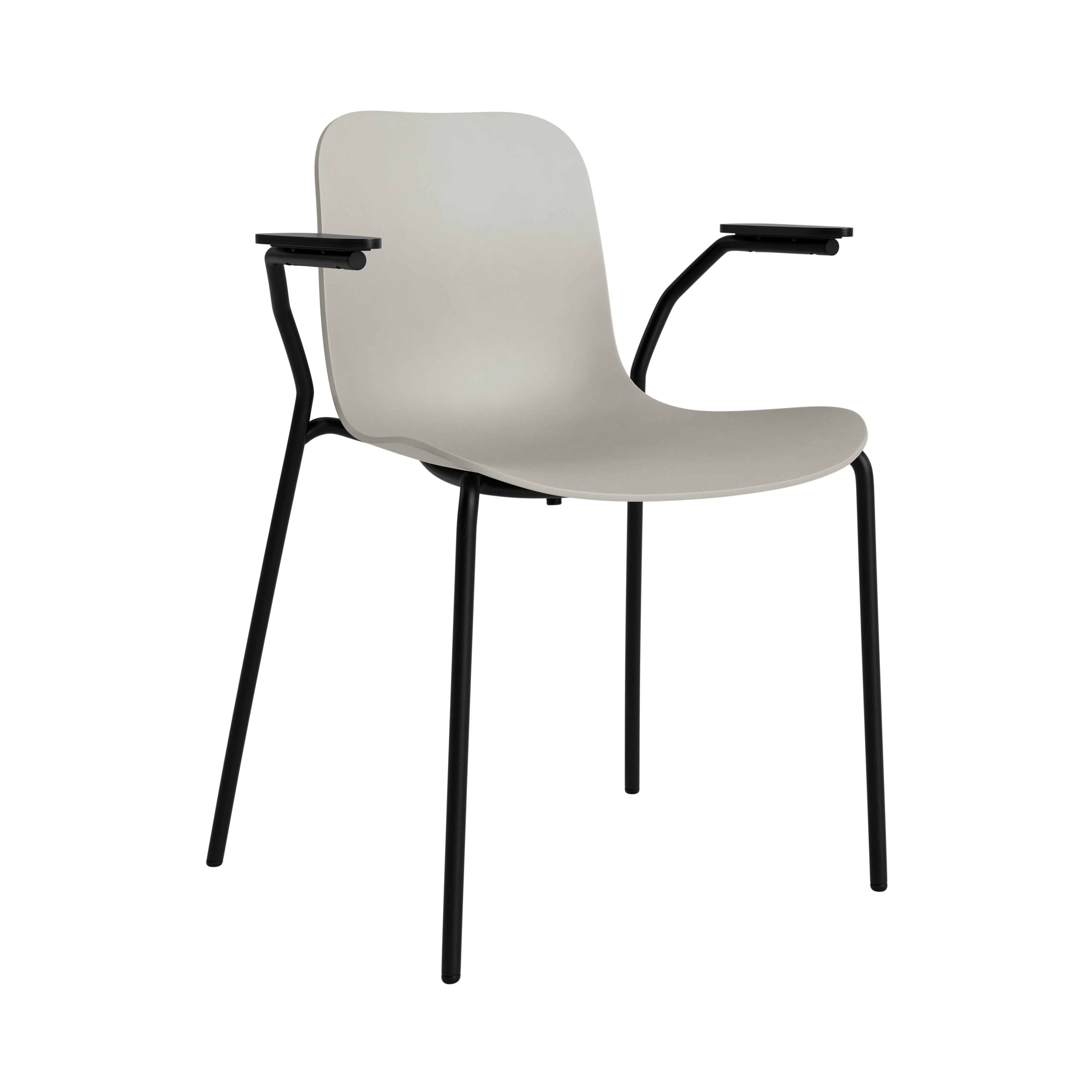 Langue Chair with Armrest: Flint Grey +      