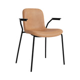 Langue Chair with Armrest: Soft Upholstered + Black Oak