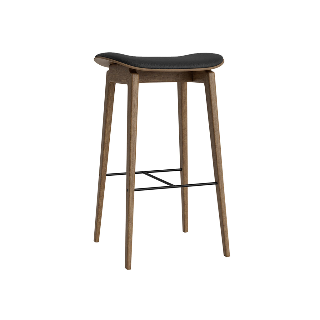 NY11 Bar + Counter Stool: Seat Upholstered + Counter + Light Smoked Oak