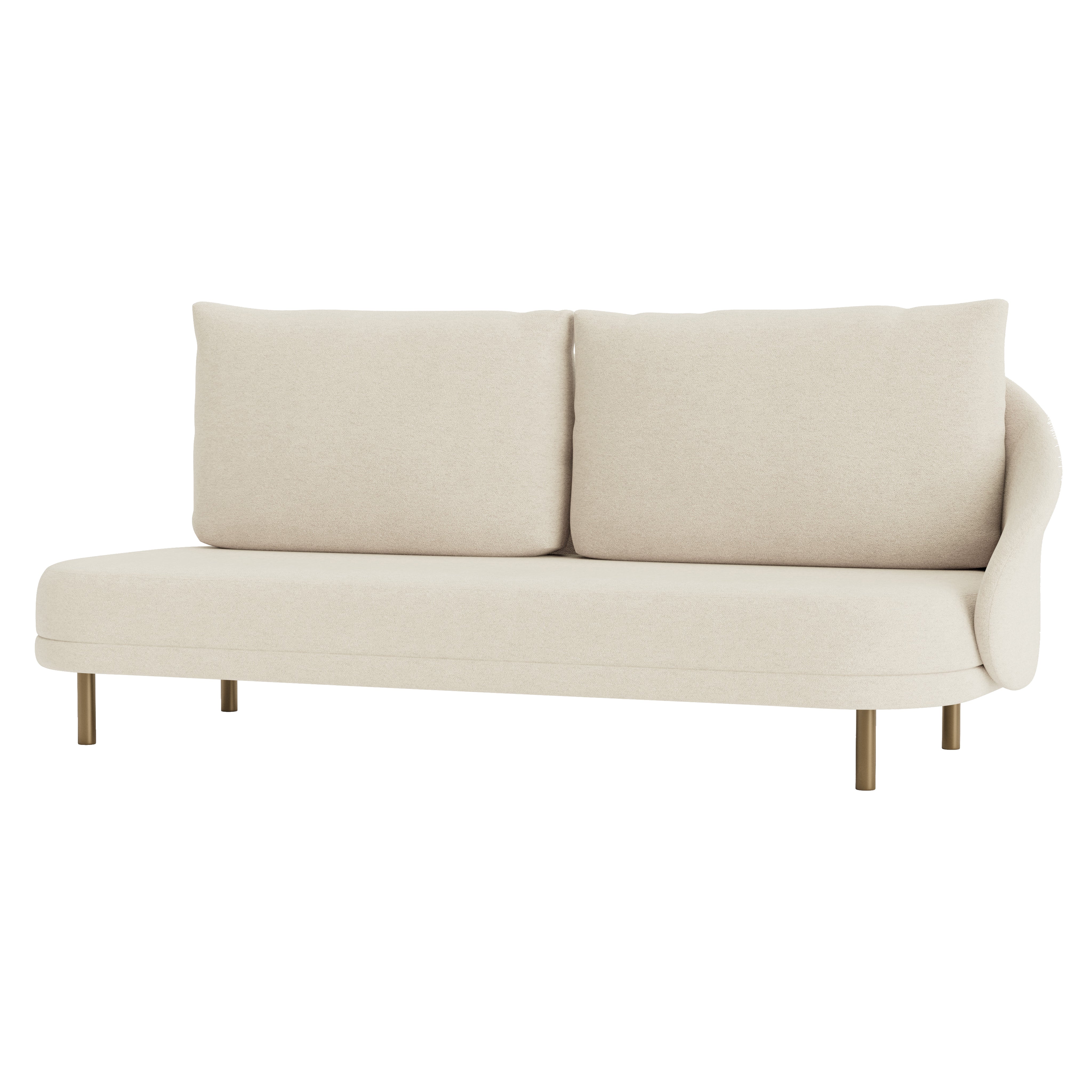 New Wave Sofa: Brass + Open Ended- Left