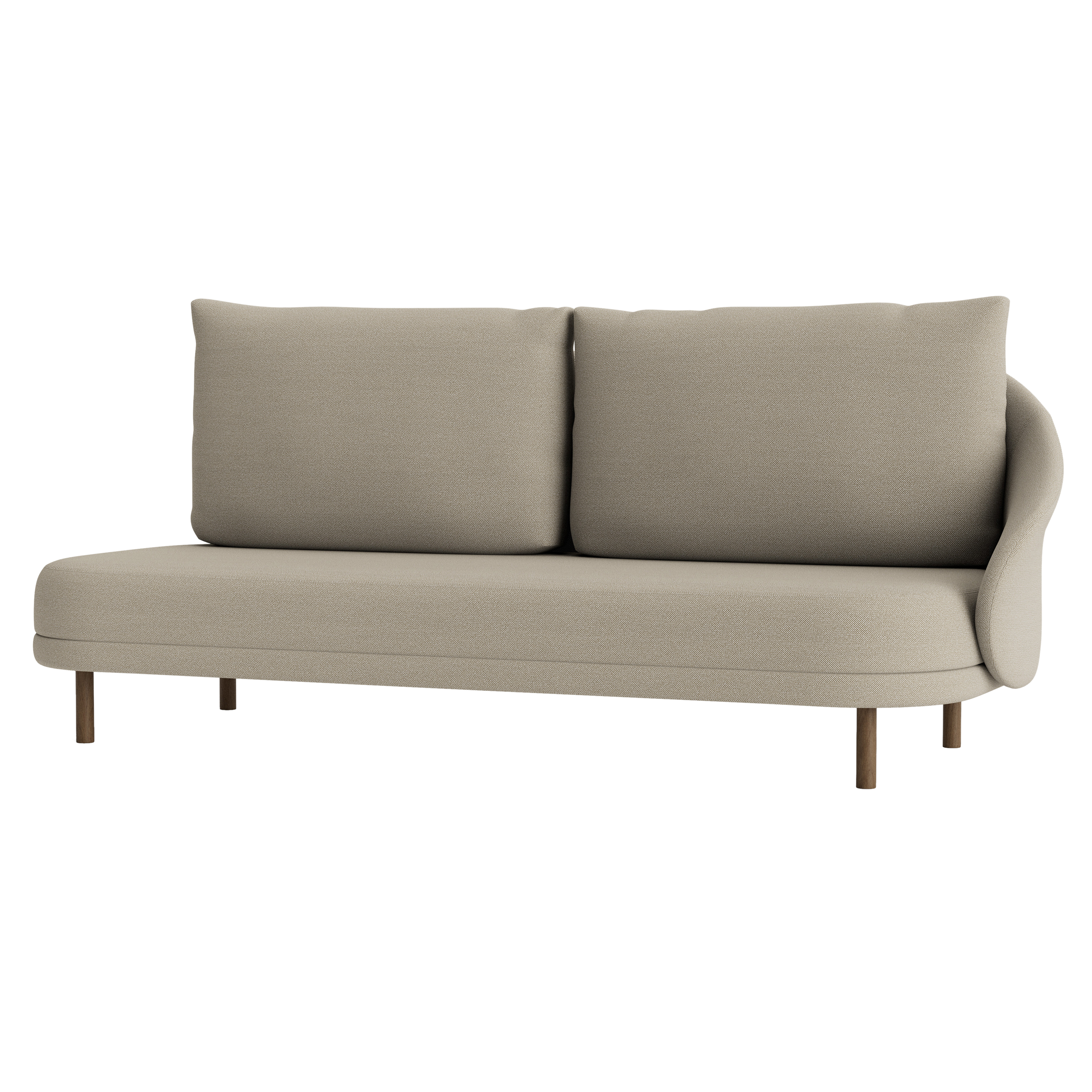 New Wave Open Ended: Upholstered + Left + Light Smoked Oak