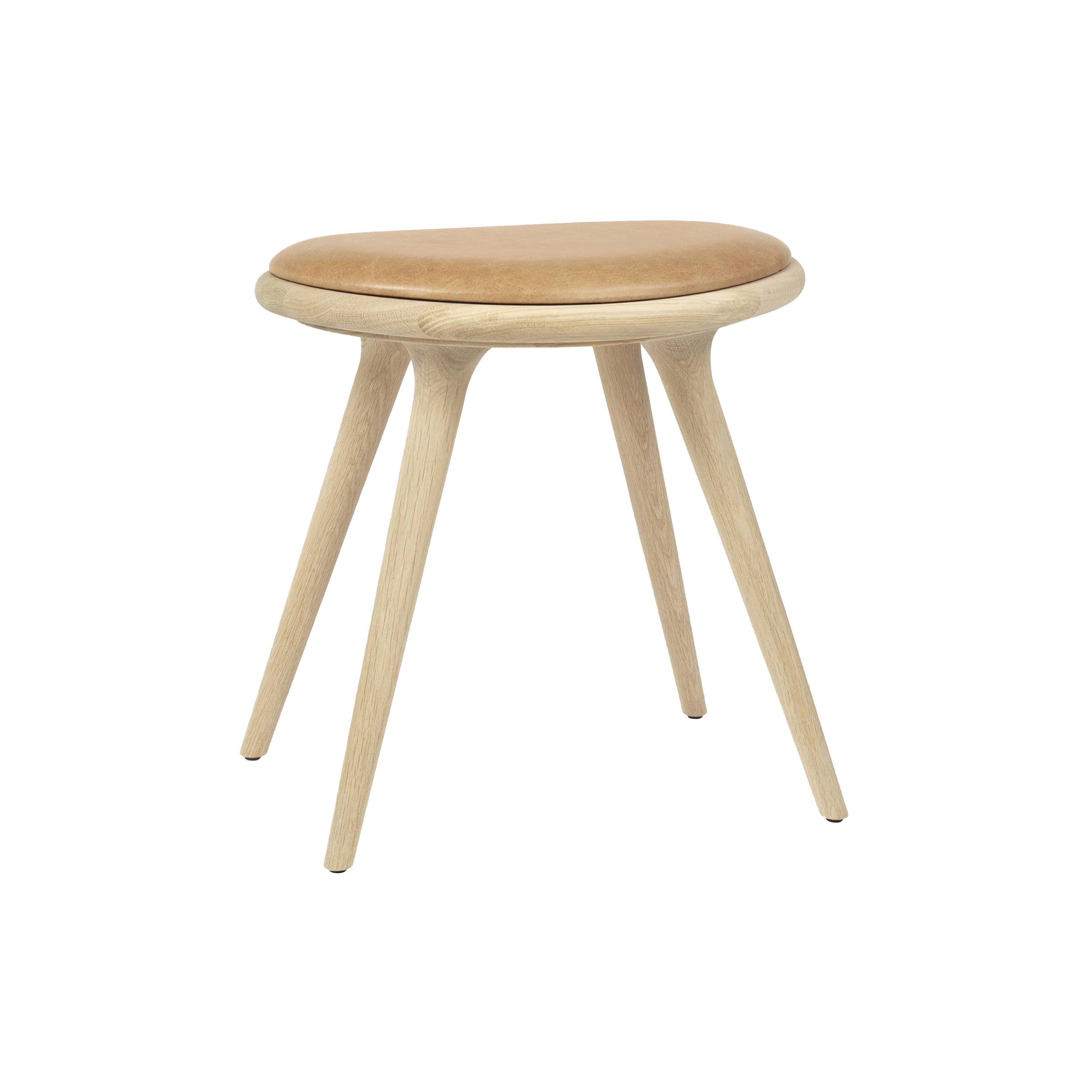 Low Stool: Soaped Oak + Natural Tanned Leather