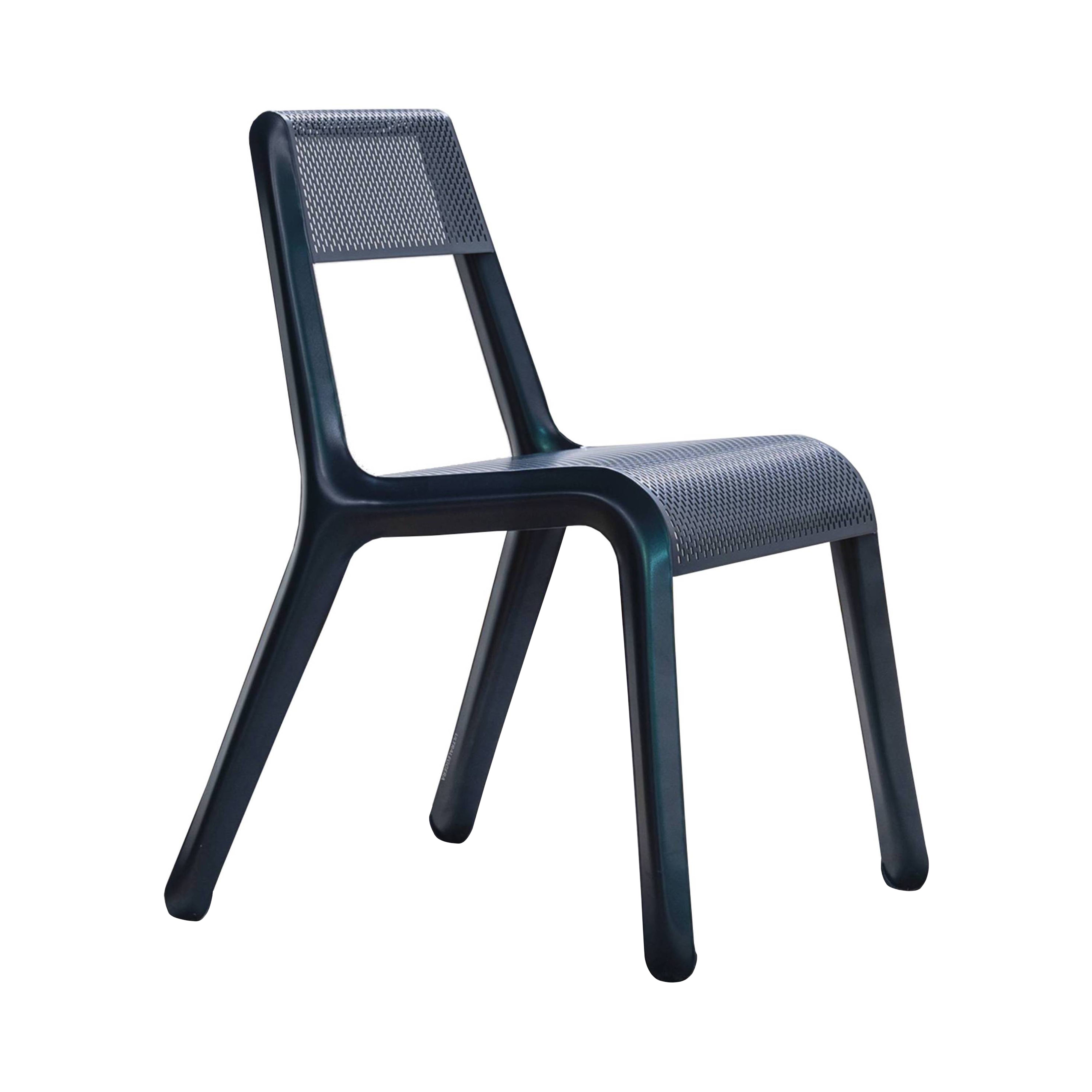 Leggera Chair: Grey Blue Matt Steel