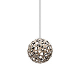 Coral Pendant Light: Extra Small + Bamboo + Black + Black