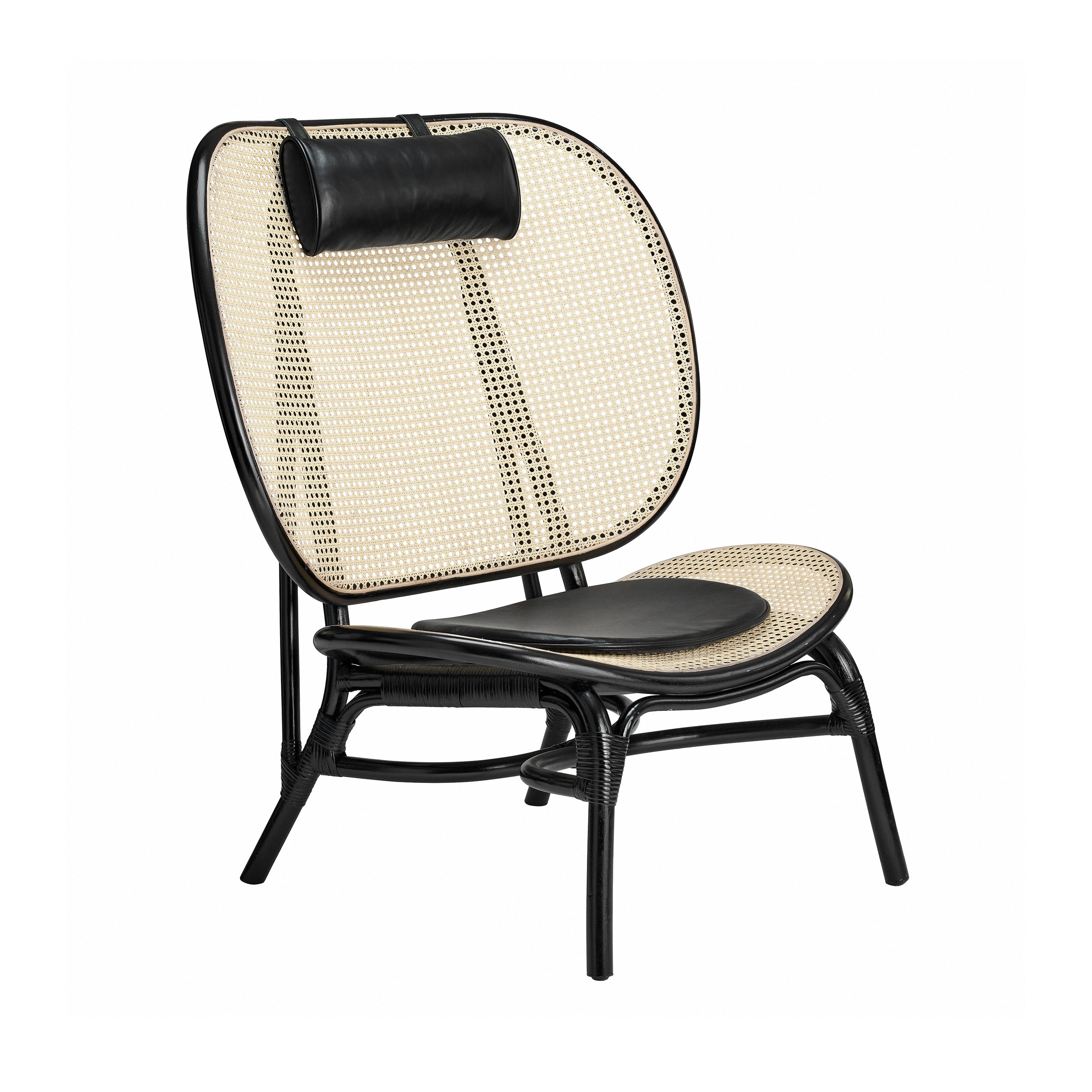 Nomad Chair: Upholstered + Stocked: Black Aniline Leather