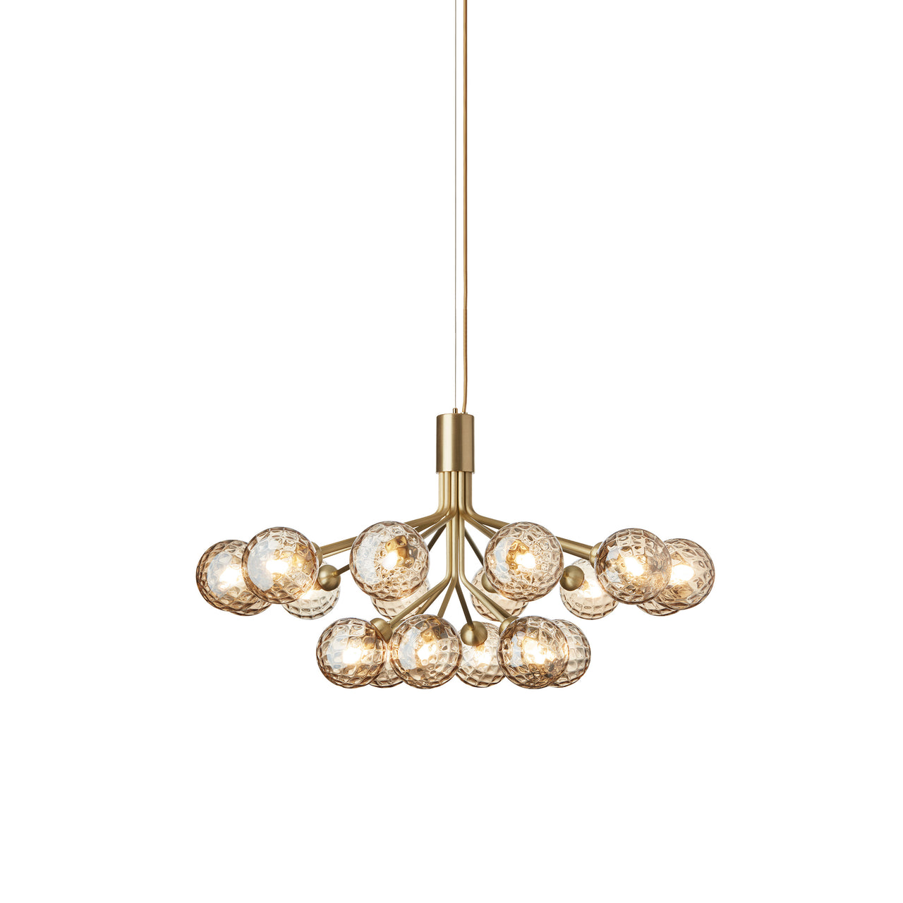 Apiales 18 Chandelier: Brushed Brass + Optic Gold + Gold