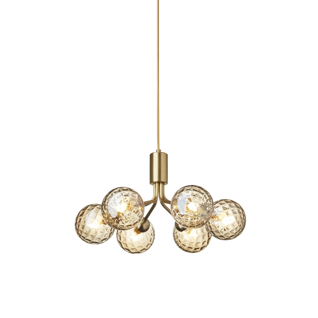 Apiales 6 Pendant Light: Brushed Brass + Optic Gold + Gold