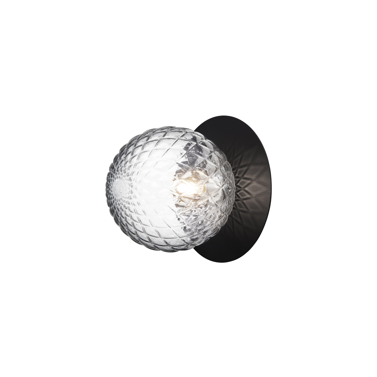 Liila 1 Medium Wall/Ceiling Lamp: Set of 4 + Black + Optic Clear