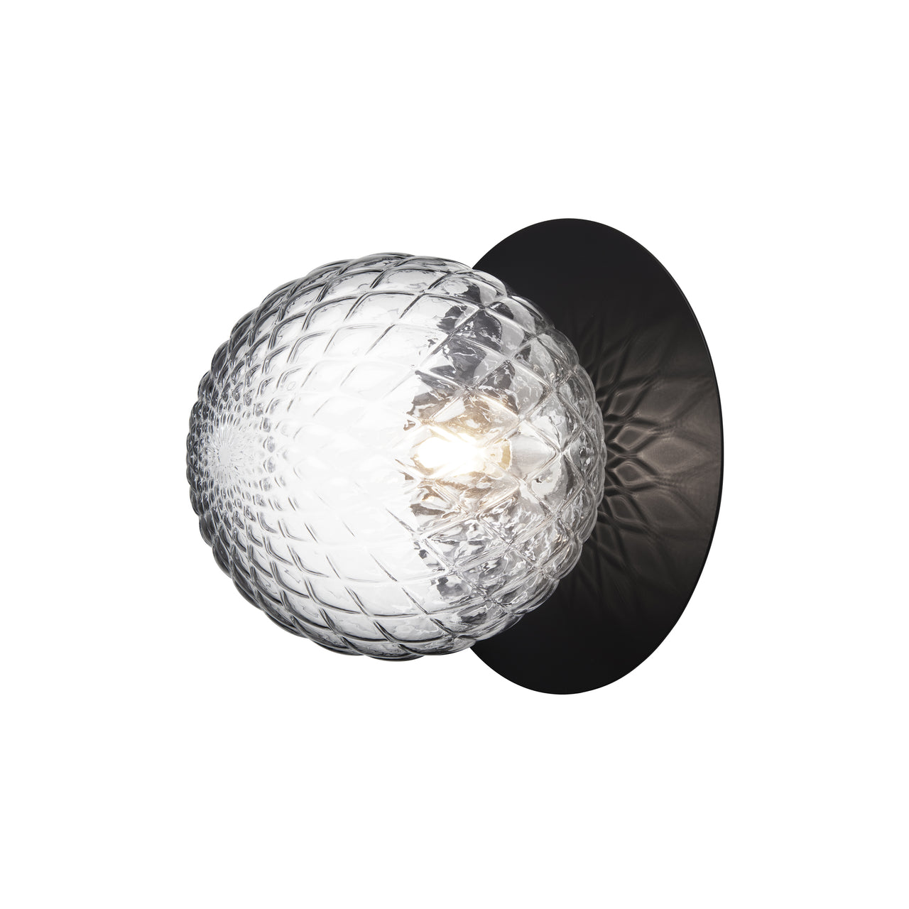 Liila 1 Large Wall/Ceiling Lamp: Set of 2 + Black + Optic Clear