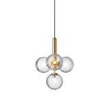 Miira 4 Chandelier: Optic Clear + Brass