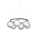 Miira 6 Circular Chandelier: Optic Clear + Rock Grey